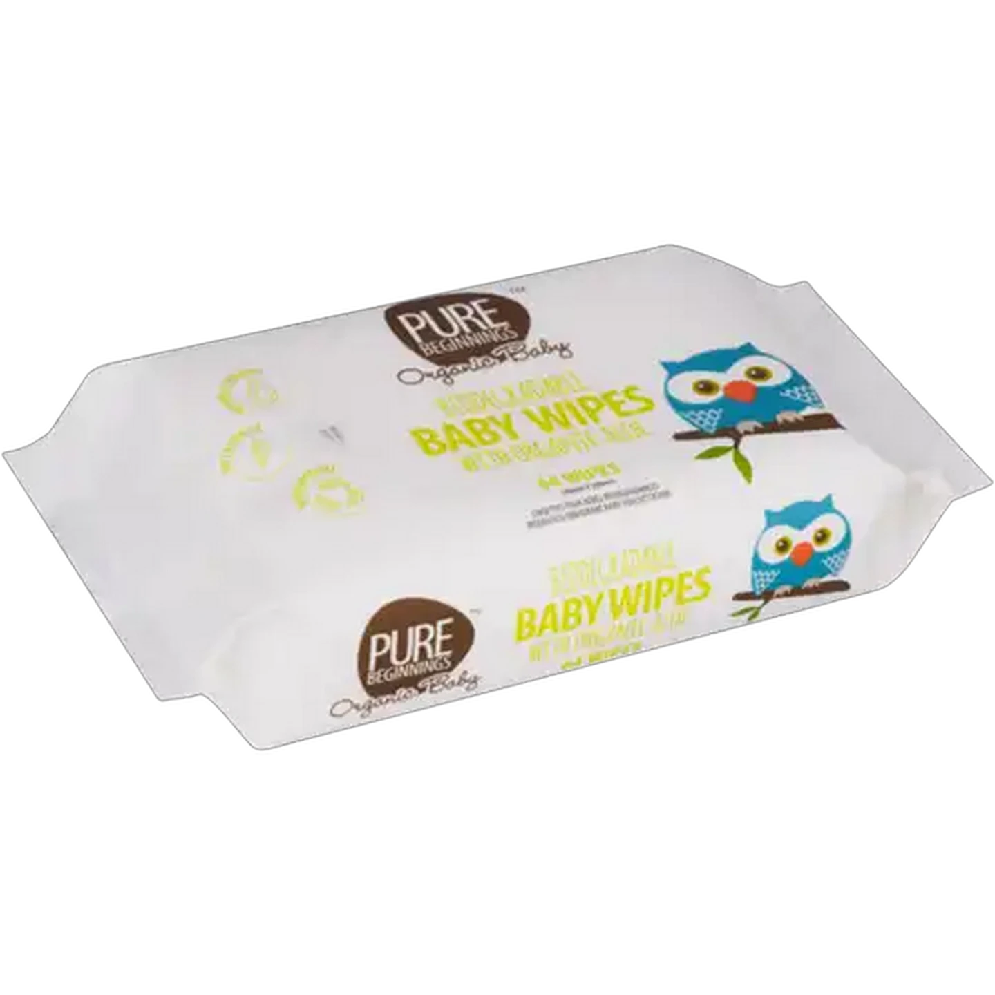 Image of Pure Beginnings Biodegradable Baby Wipes With Organic Aloe 64-Pack