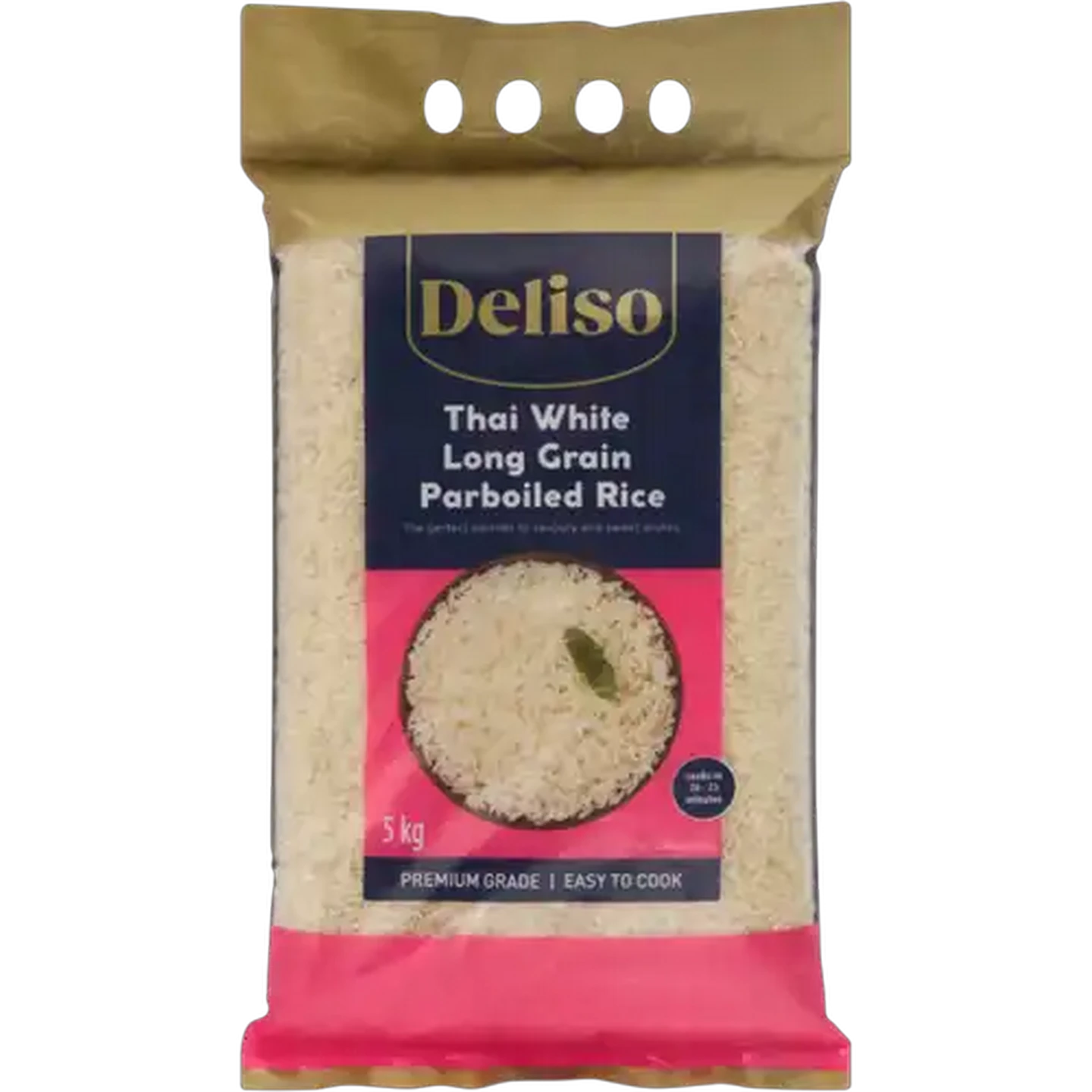 Image of Deliso Thai White Long Grained Parboiled Rice 5kg
