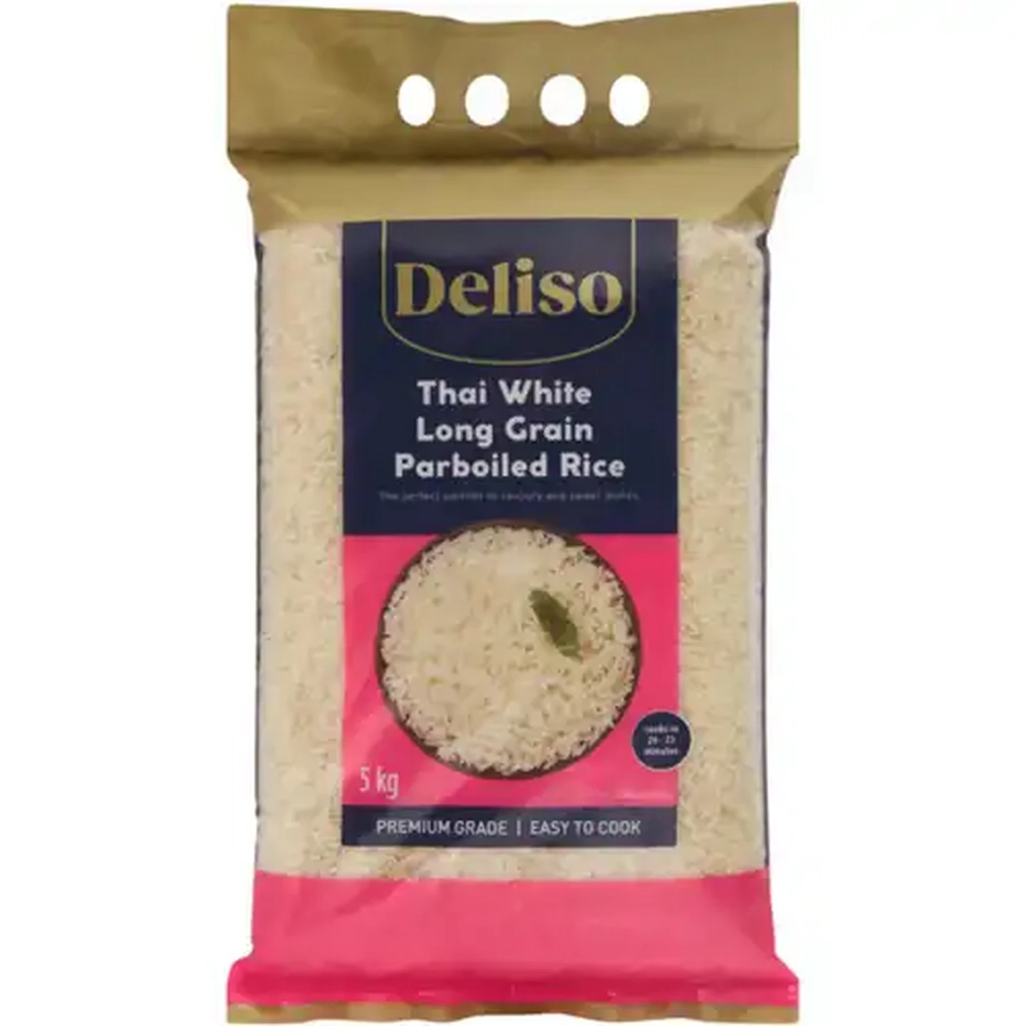 Image of Deliso Thai White Long Grained Parboiled Rice 5kg