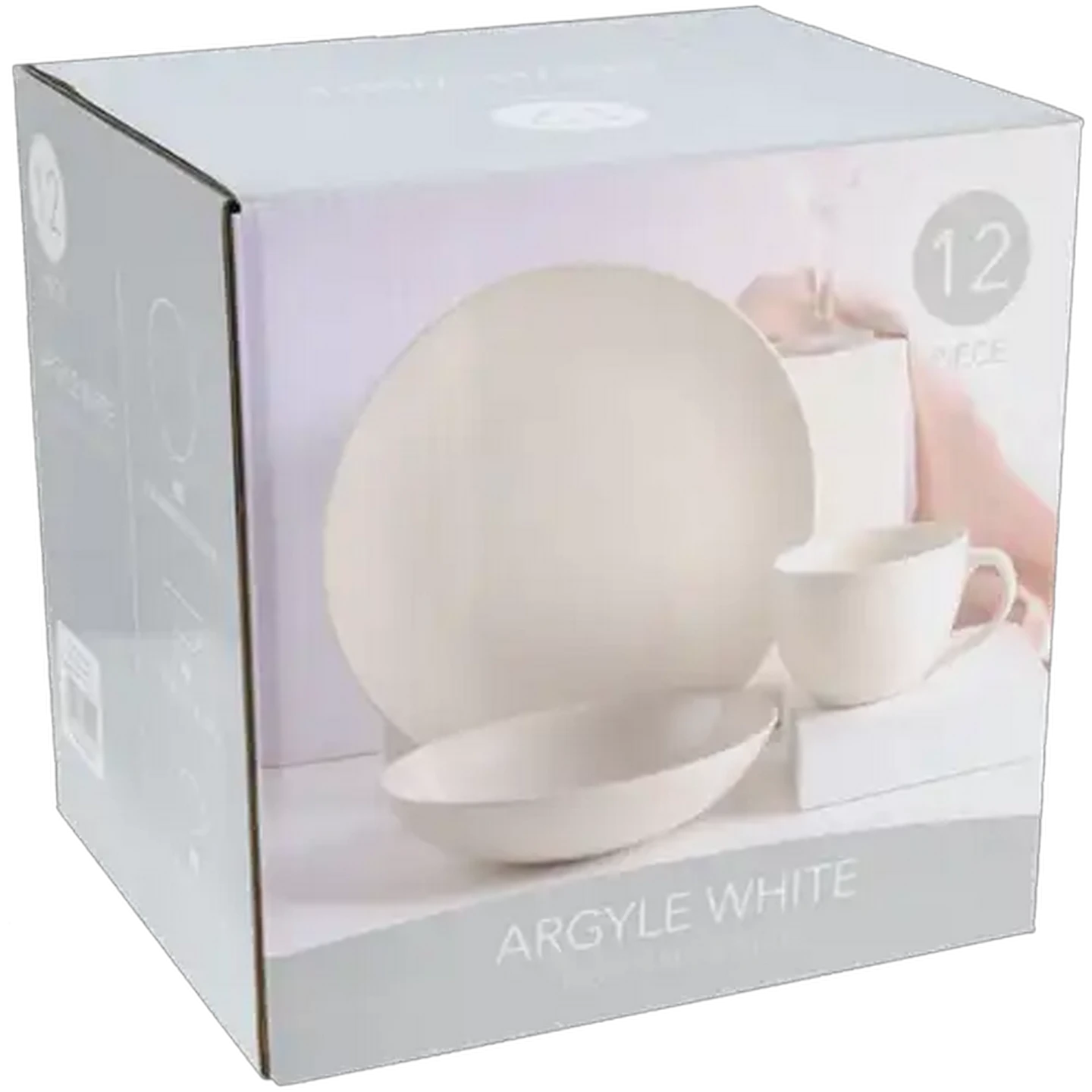 Image of Argyle White Dinner Set 12-Piece