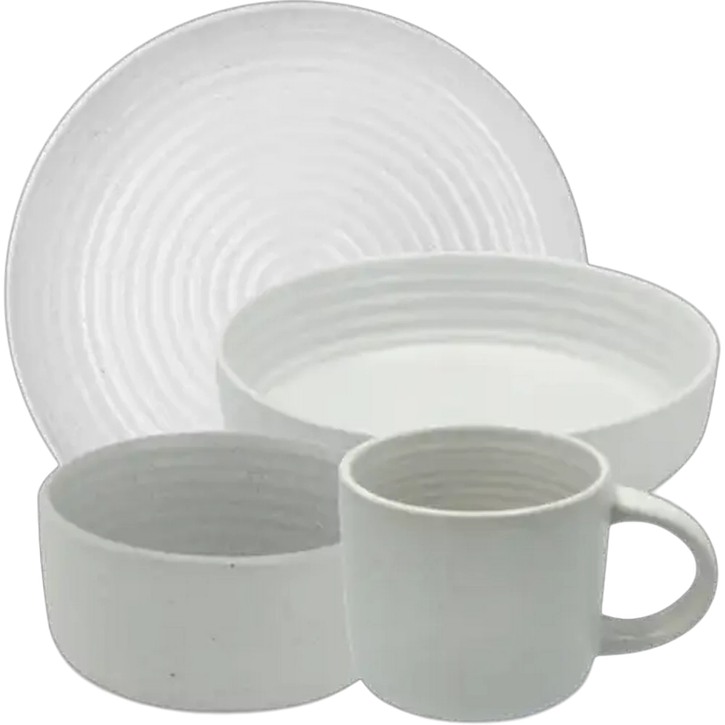 Image of Ribbed White Bowl 11.6 cm
