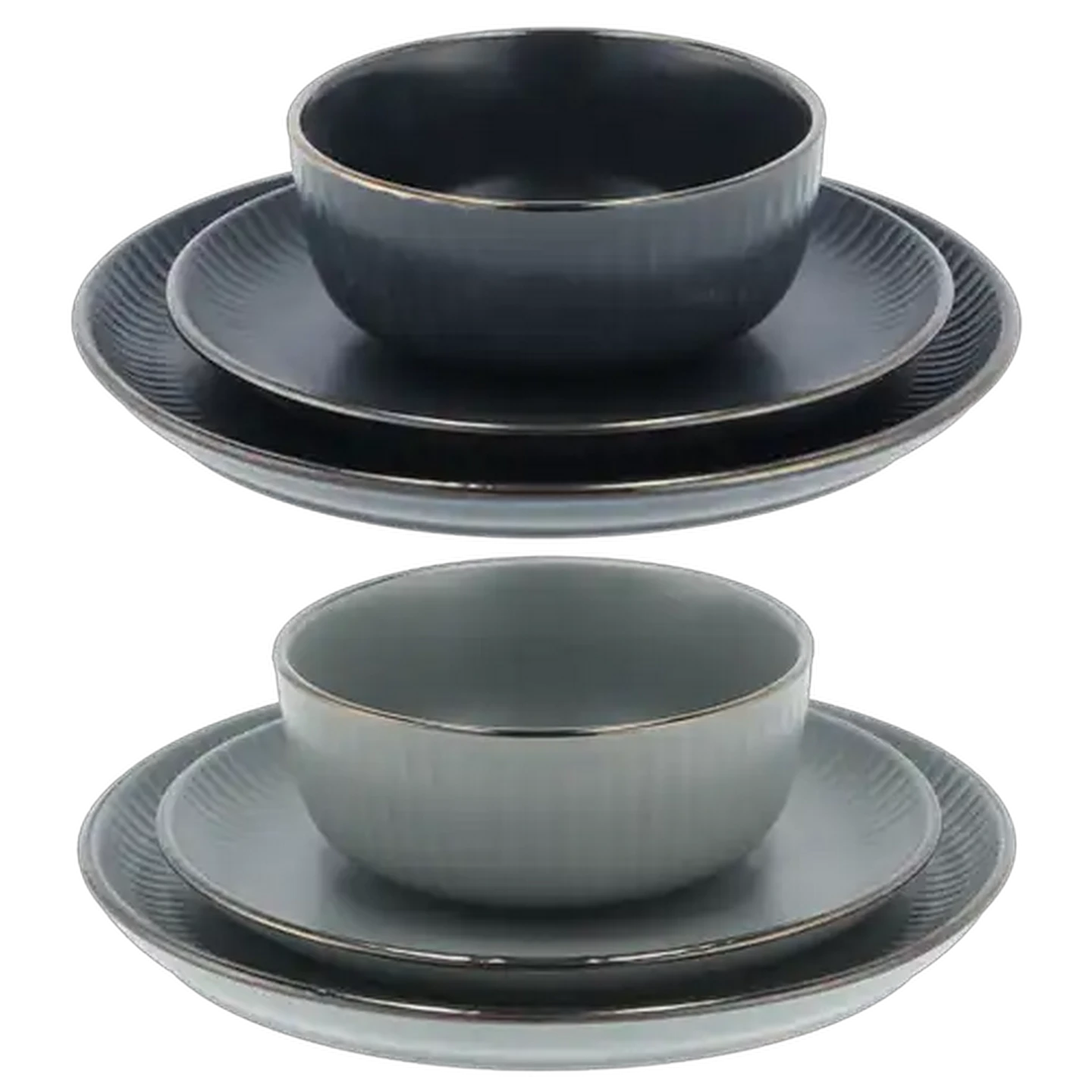 Image of Gold Rim Dinner Set 12 Piece (Colour May Vary)