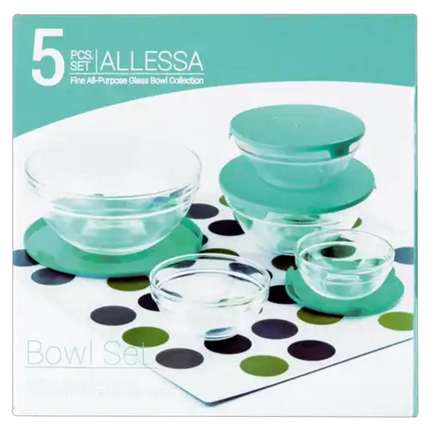 Image of Fine All-Purpose Glass Bowl Collection Set 5 Piece