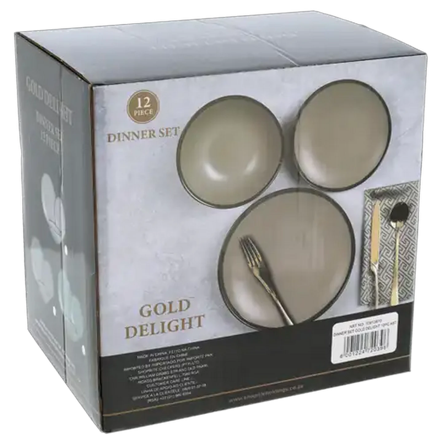 Image of Delight Gold Dinner Set 12 Piece (Colour May Vary)