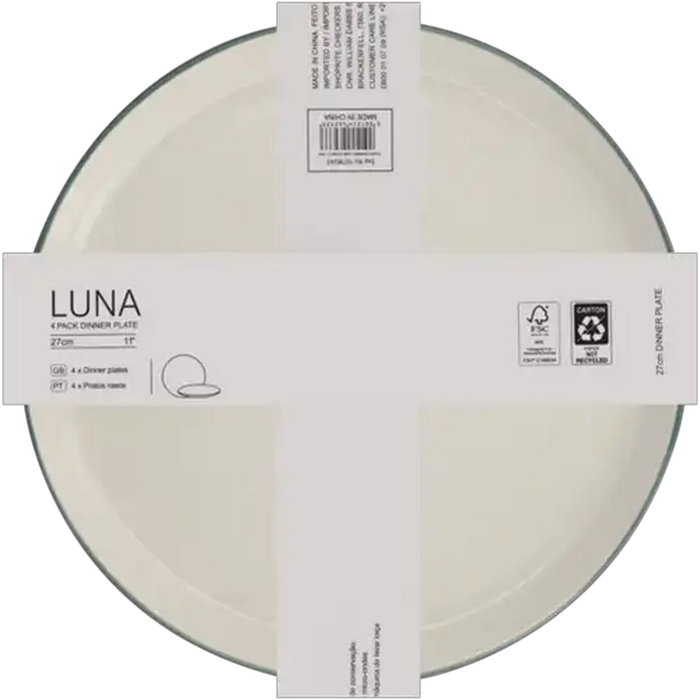 Image of Luna Dinner Plate Set 4 x 27cm