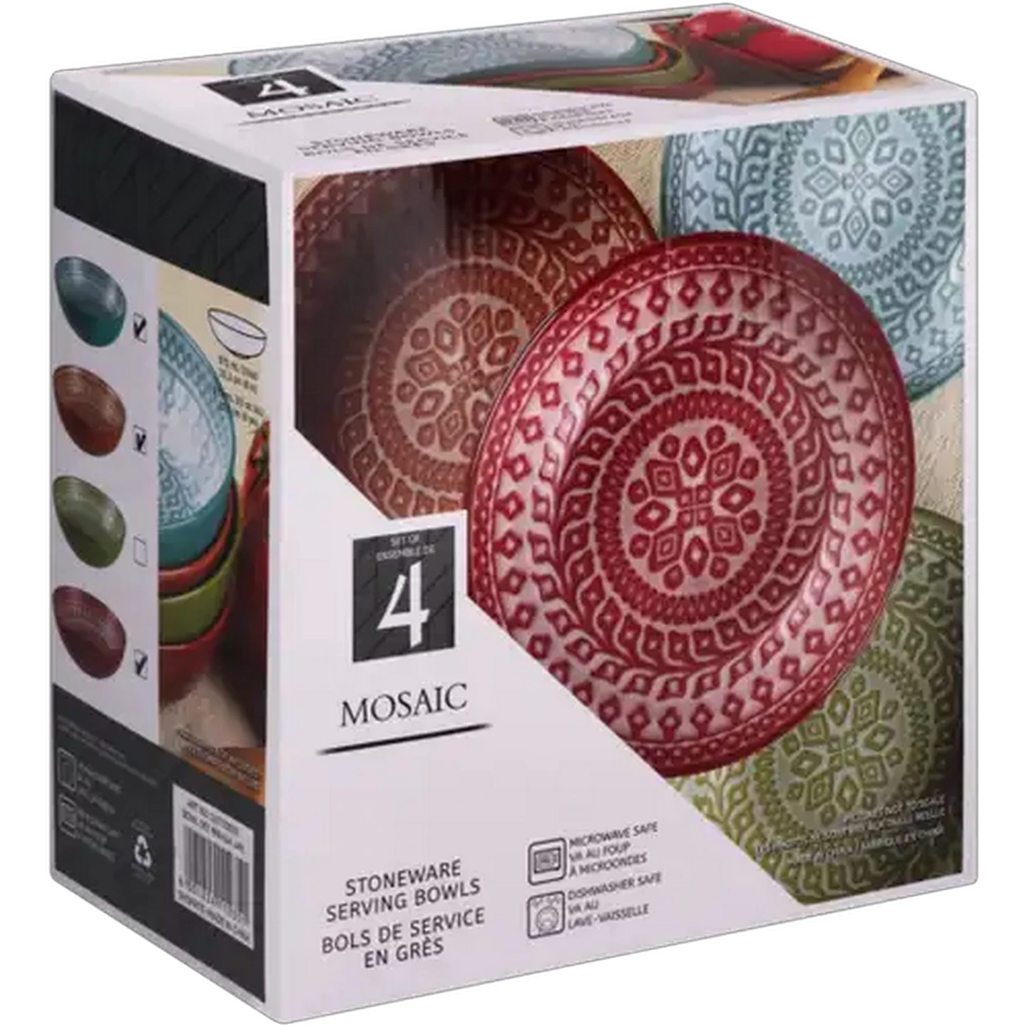 Image of Multicoloured Mikasa Mosaic Bowl Set 4 Piece