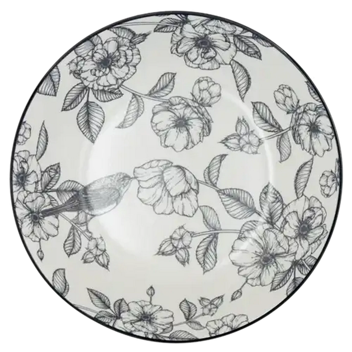 Image of Floral Matt Cereal Bowl 20.3cm