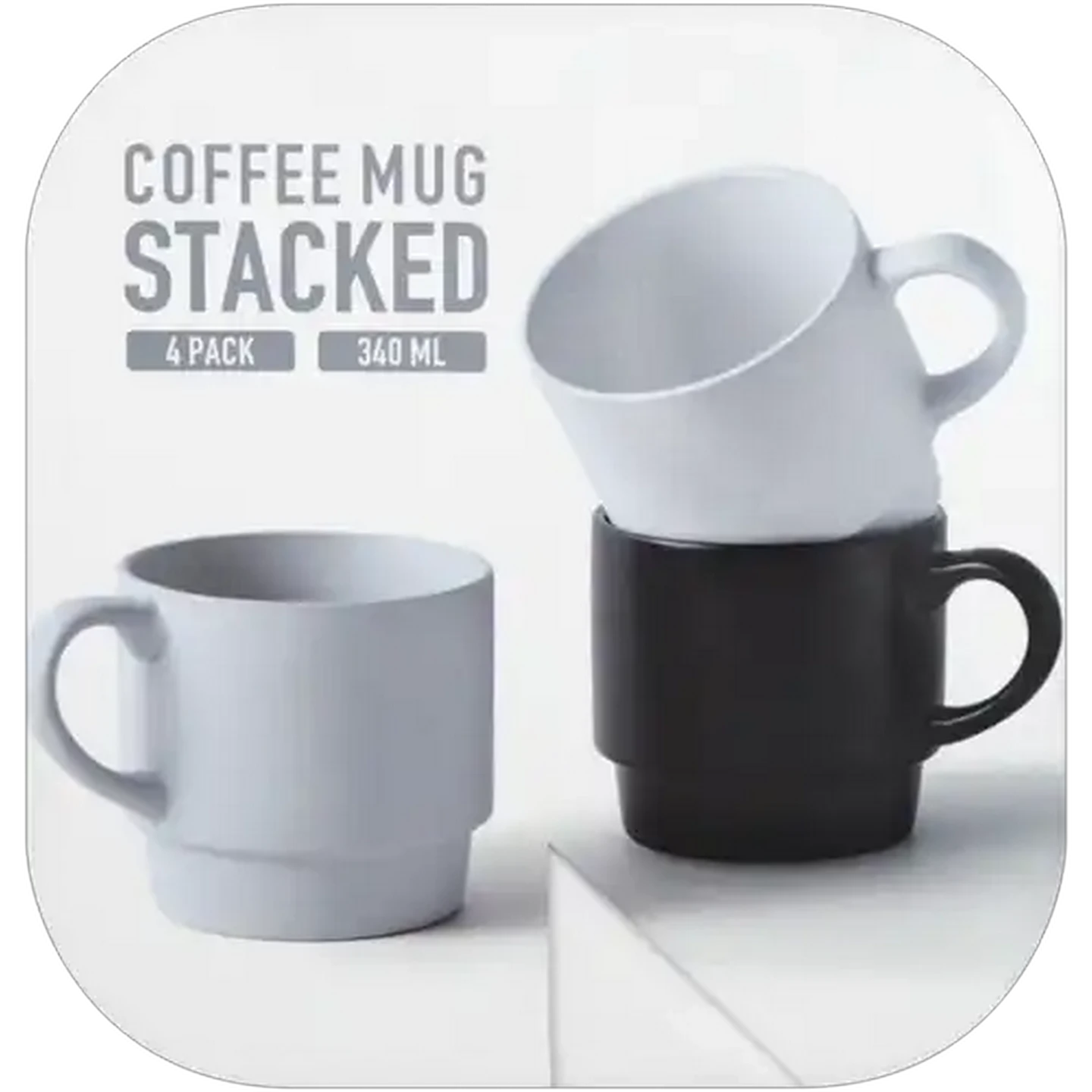 Image of Stacked Coffee Mug Set 4 x 340ml