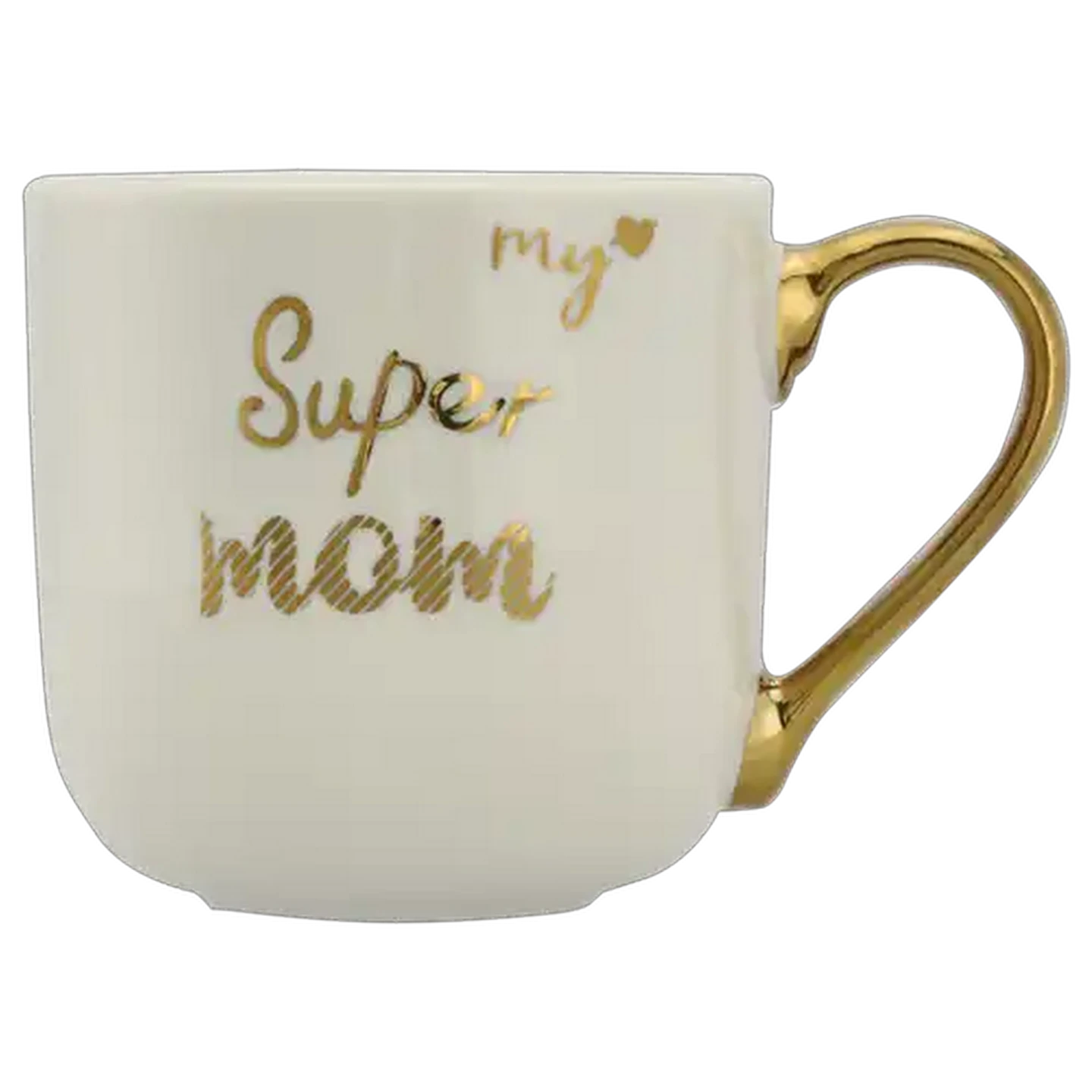 Image of My Super Mom Gold & White Coffee Mug 430ml (Design May Vary)