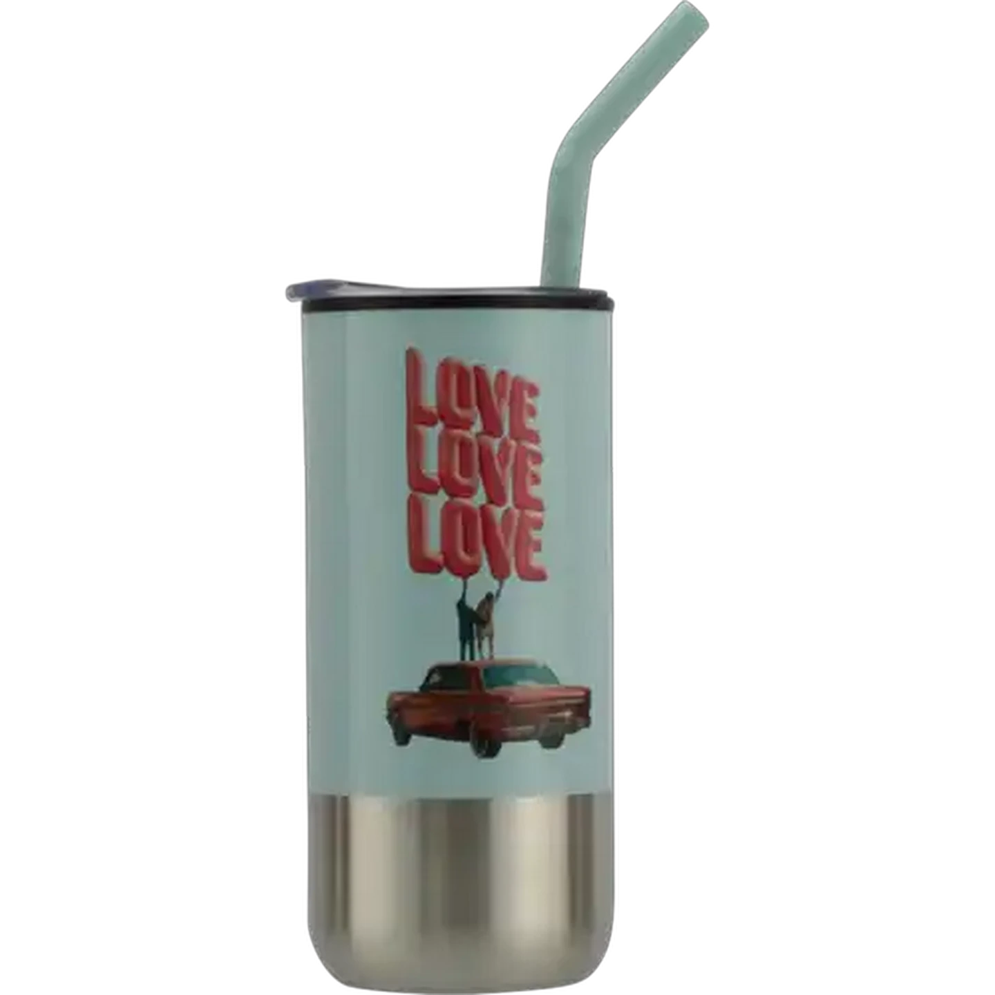 Image of Love Travel Mug with Straw 500ml (Design May Vary)