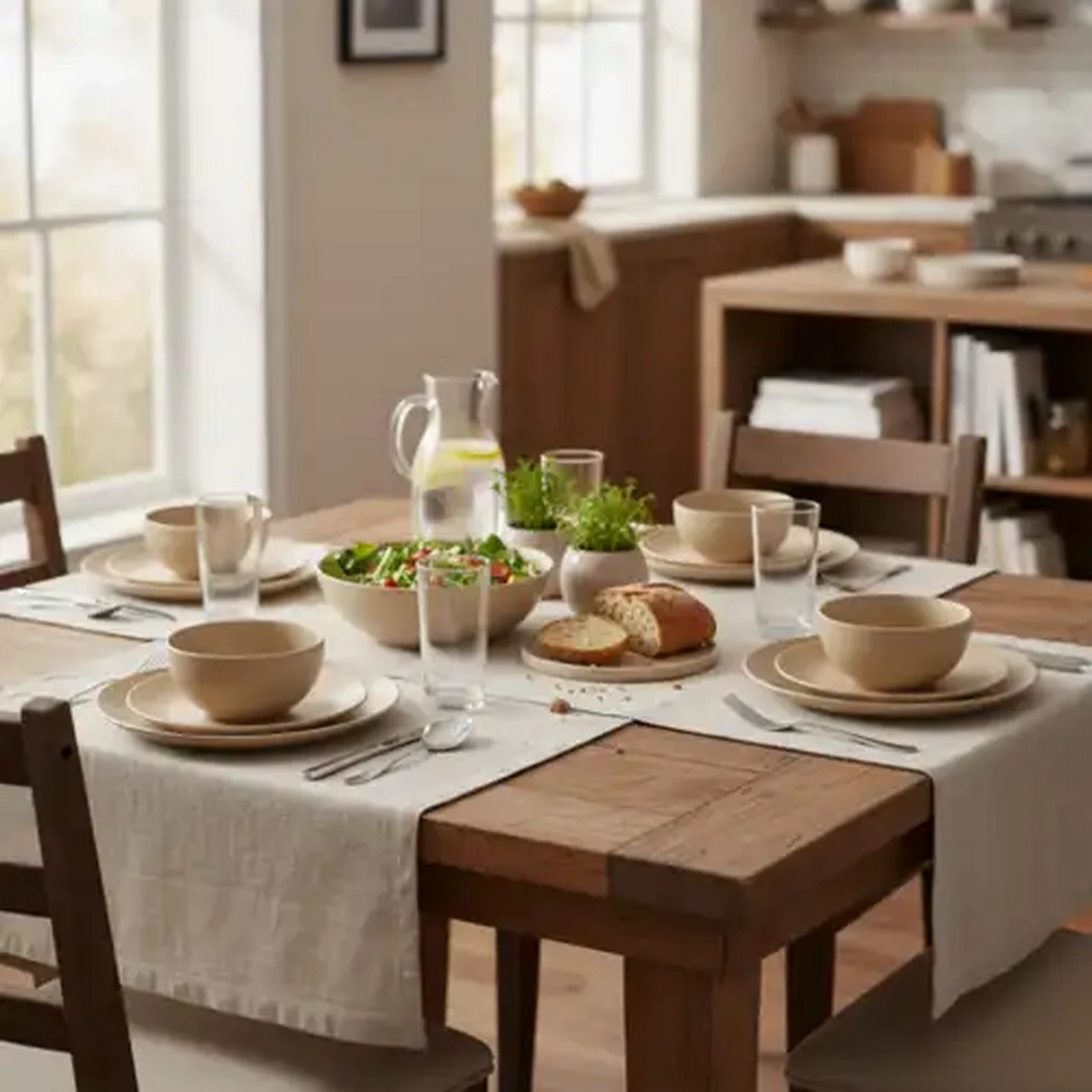 Image of Matt Mustard Stoneware Dinner Set 12-Piece