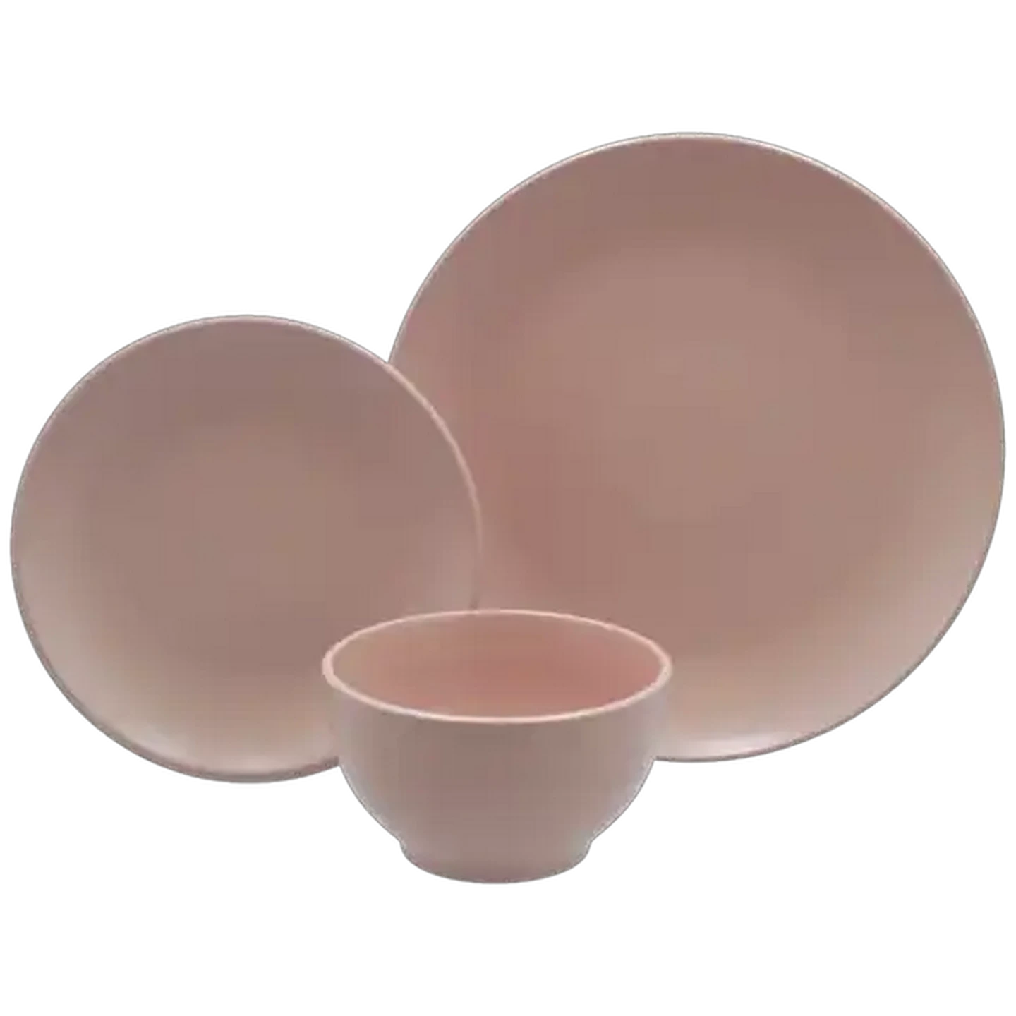 Image of Matt Pink Stoneware Dinner Set 12-Piece