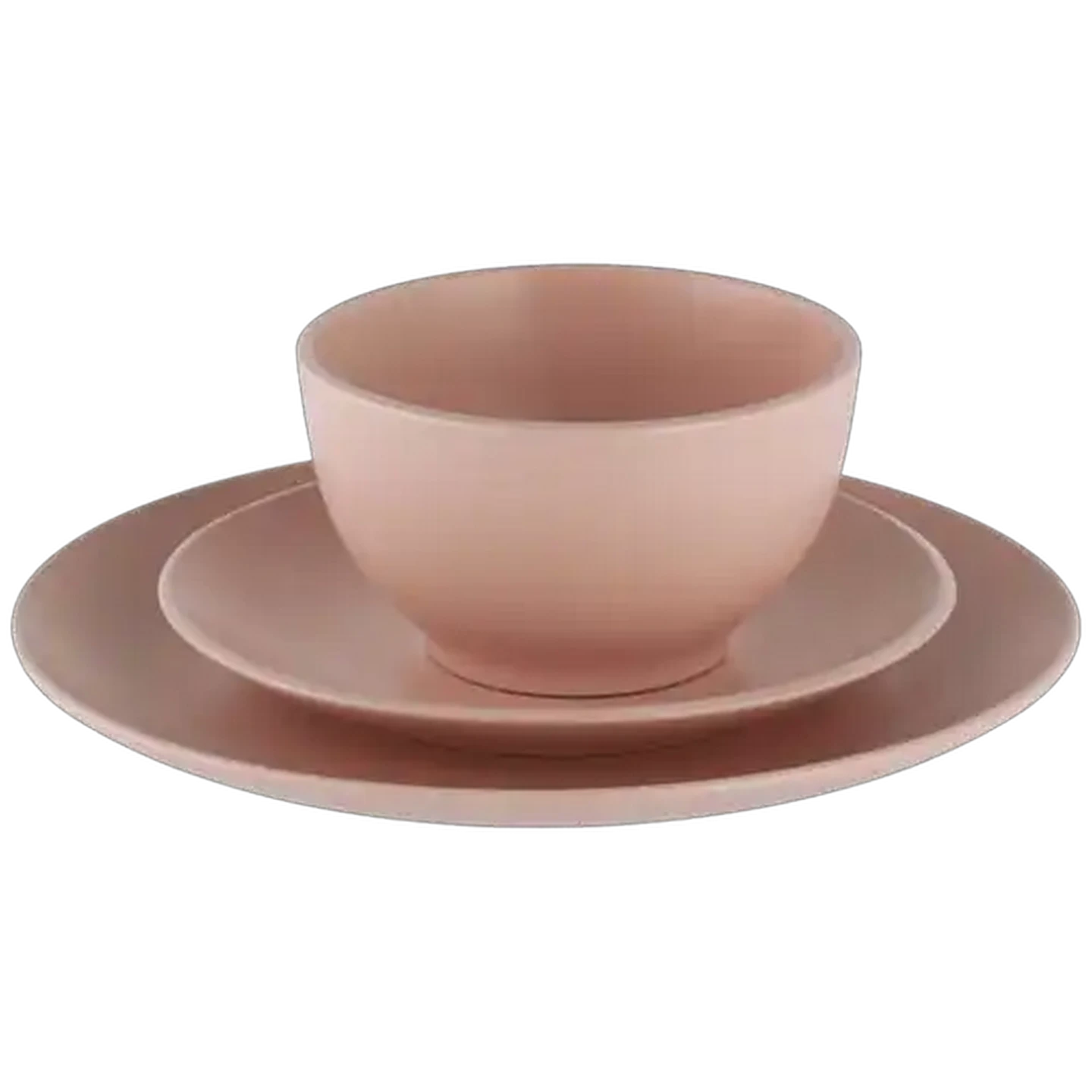 Image of Matt Pink Stoneware Dinner Set 12-Piece