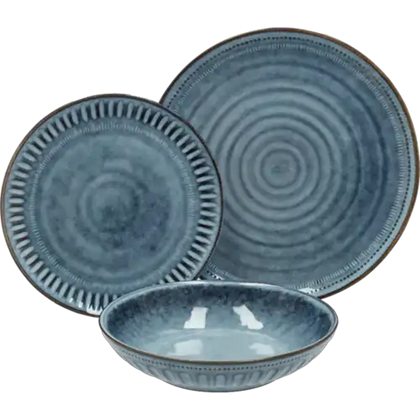 Image of Mykanos Blue Stoneware Bowl 21.5cm