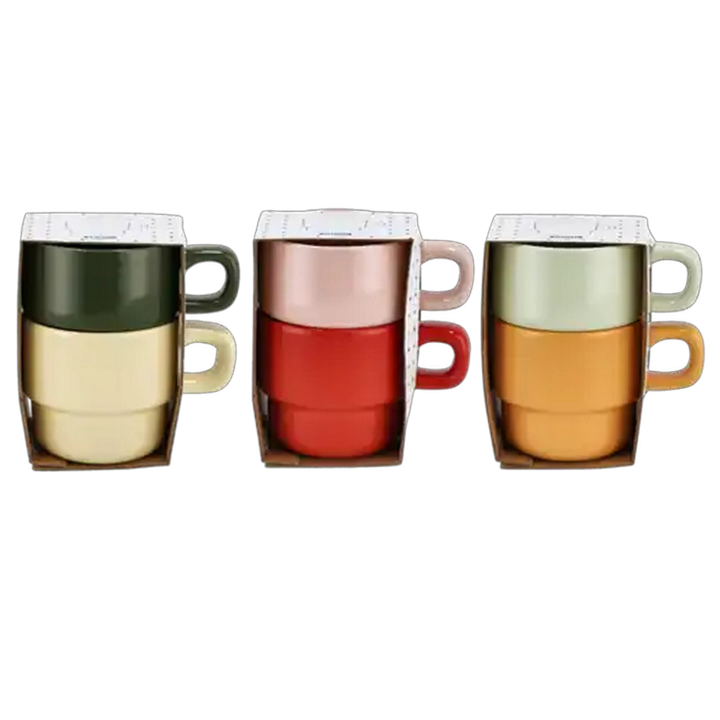 Image of Stackable Stoneware Coffee Mug 290ml 2-Pack (Colour May Vary)