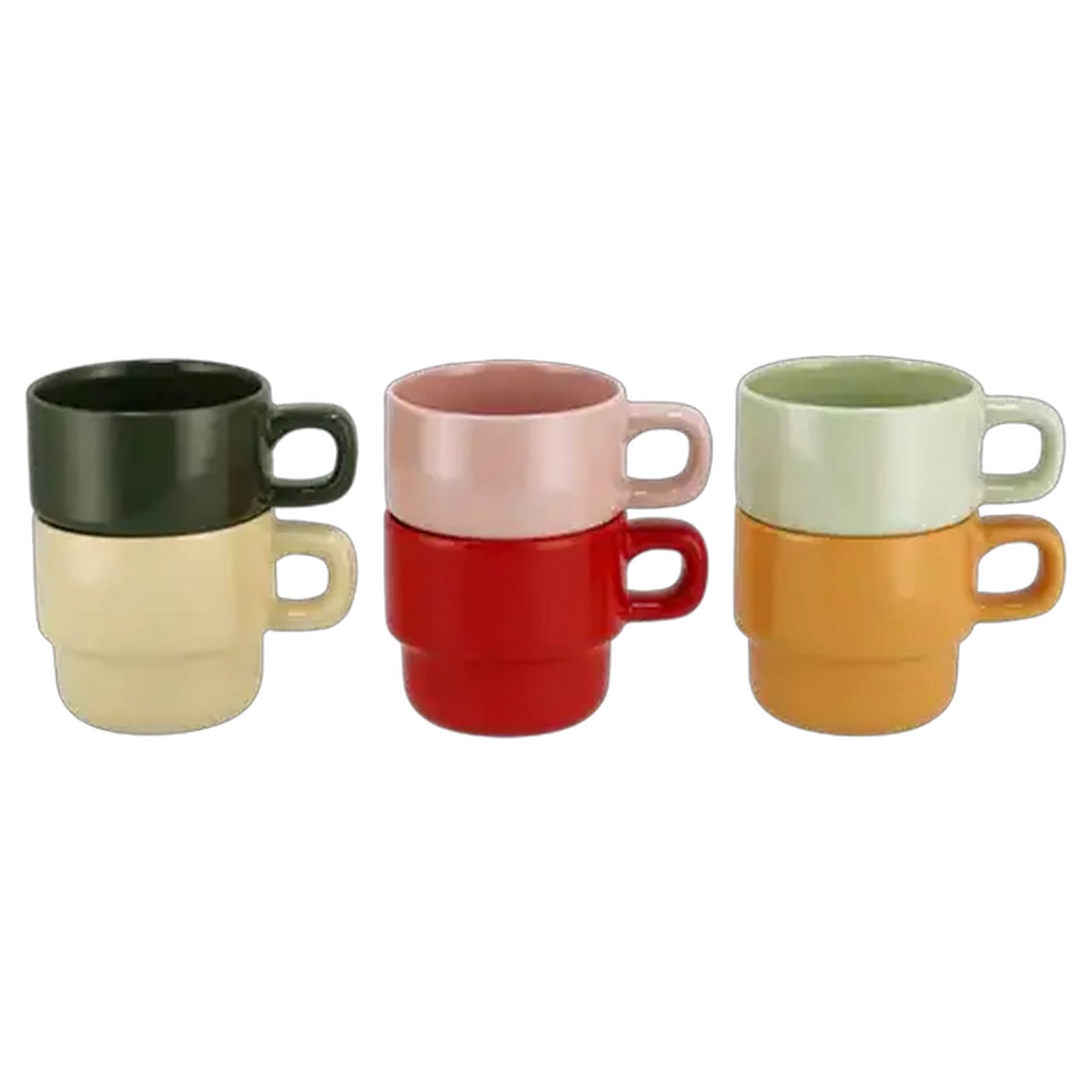 Image of Stackable Stoneware Coffee Mug 290ml 2-Pack (Colour May Vary)