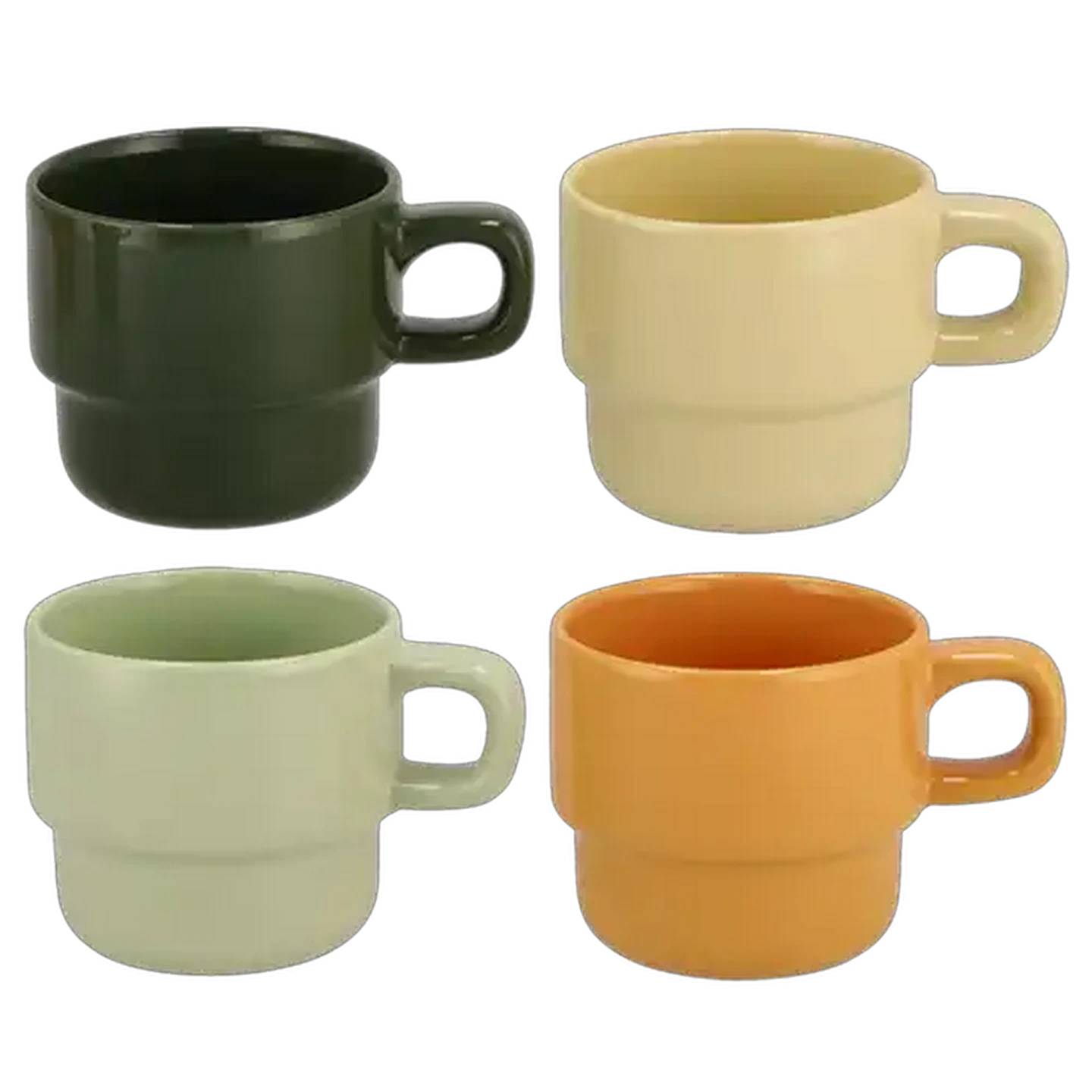 Image of Stackable Stoneware Coffee Mug 290ml 2-Pack (Colour May Vary)