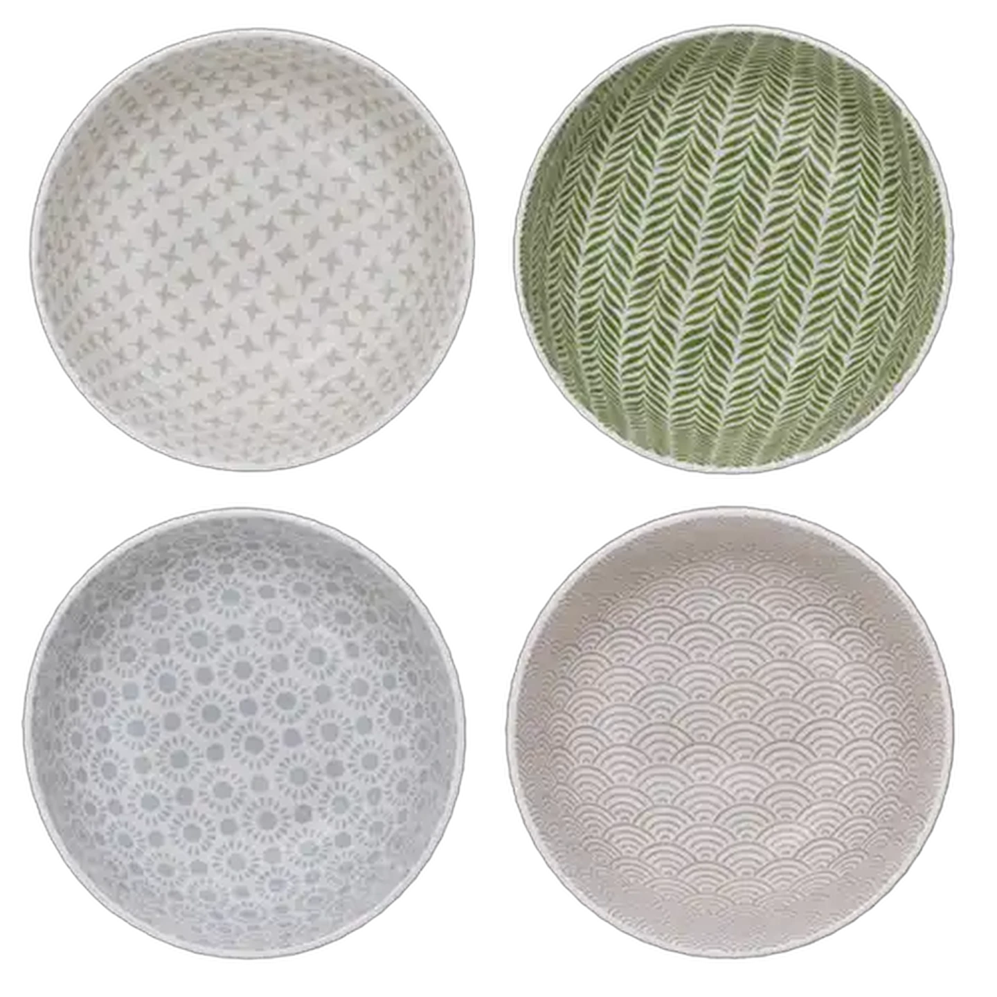 Image of Pad Print Stoneware Salad Bowl 20.3cm (Colour May Vary)