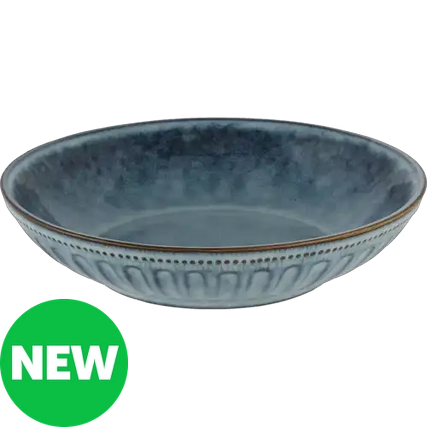 Image of Mykanos Blue Stoneware Bowl 21.5cm