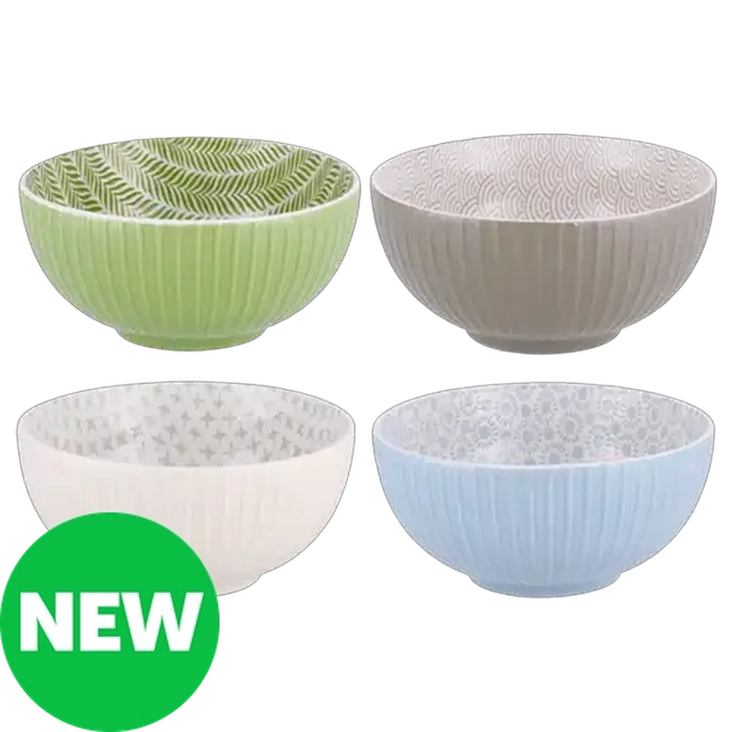 Image of Pad Print Stoneware Salad Bowl 20.3cm (Colour May Vary)
