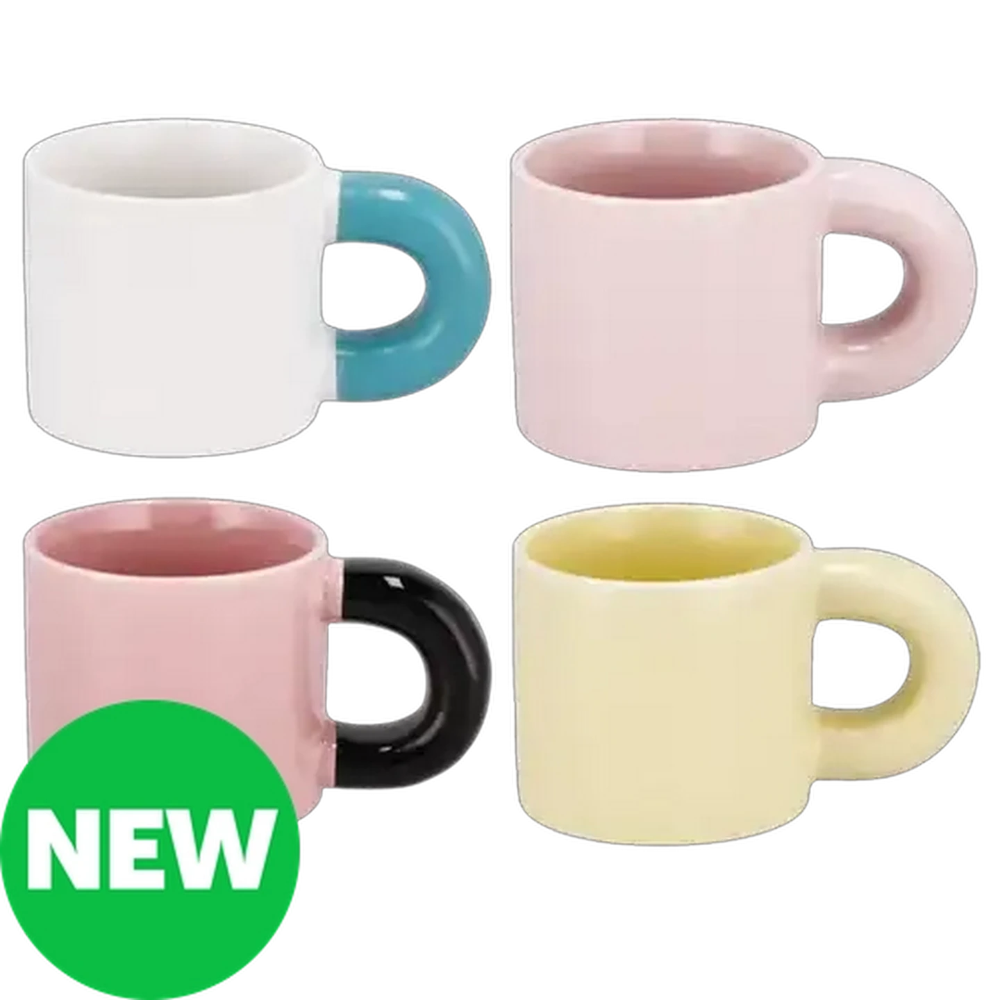 Image of Snug Handle Stoneware Coffee Mug 385ml (Colour May Vary)