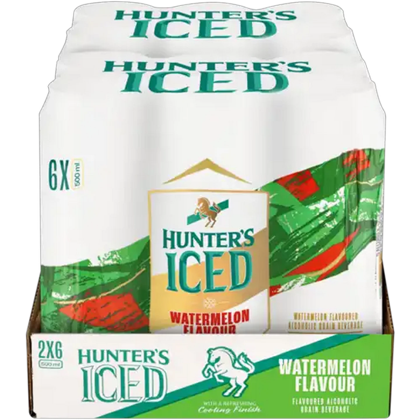 Image of Hunter's Iced Watermelon Flavoured Alcoholic Grain Beverage Cans 12 x 500ml