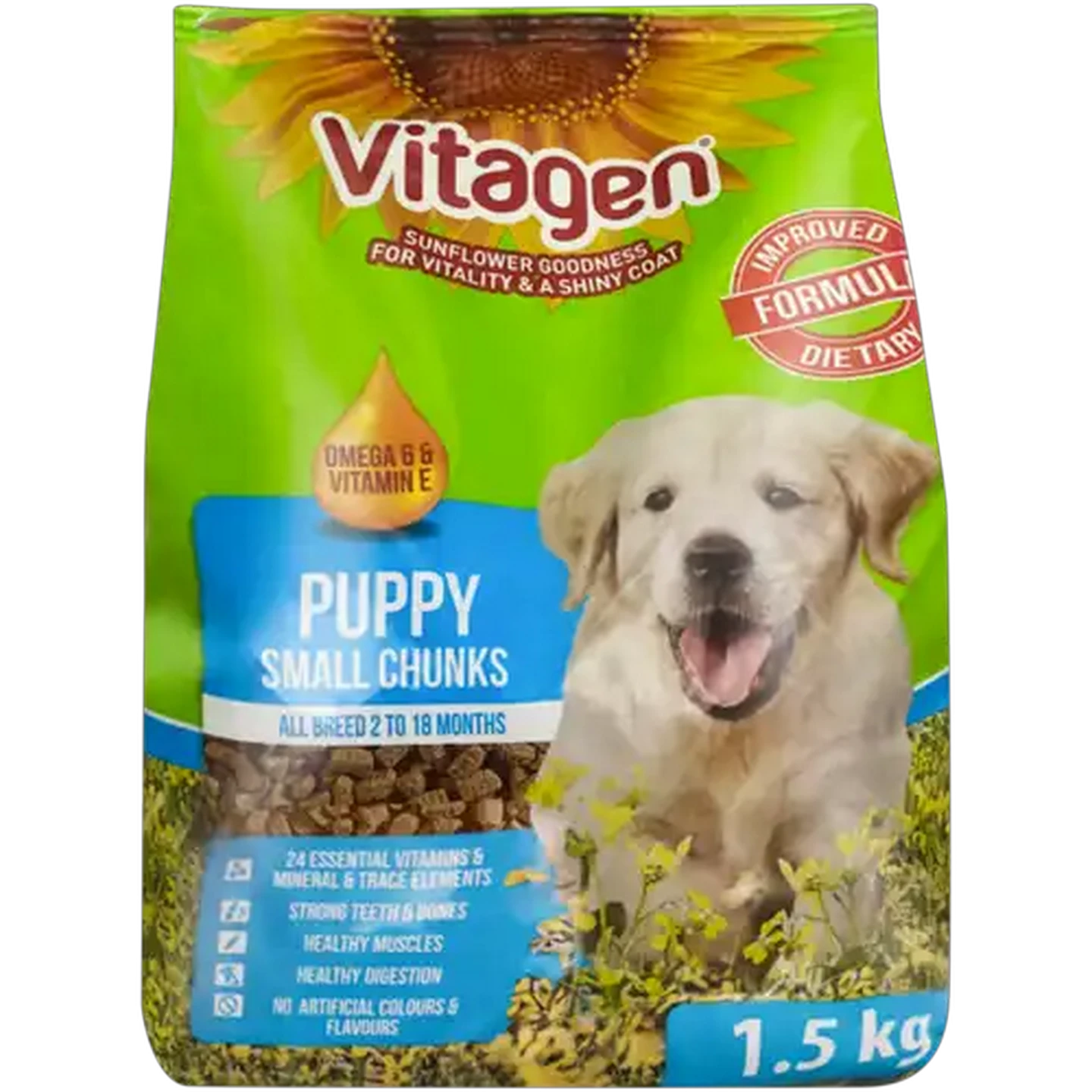 Image of Vitagen Small Chunks Puppy Dry Dog Food 1.5kg