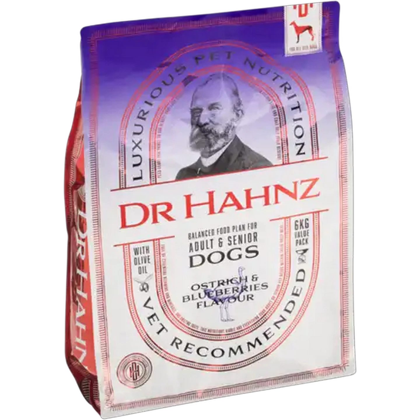 Image of Dr Hahnz Ostrich & Blueberry Adult & Senior Dog Food 6kg