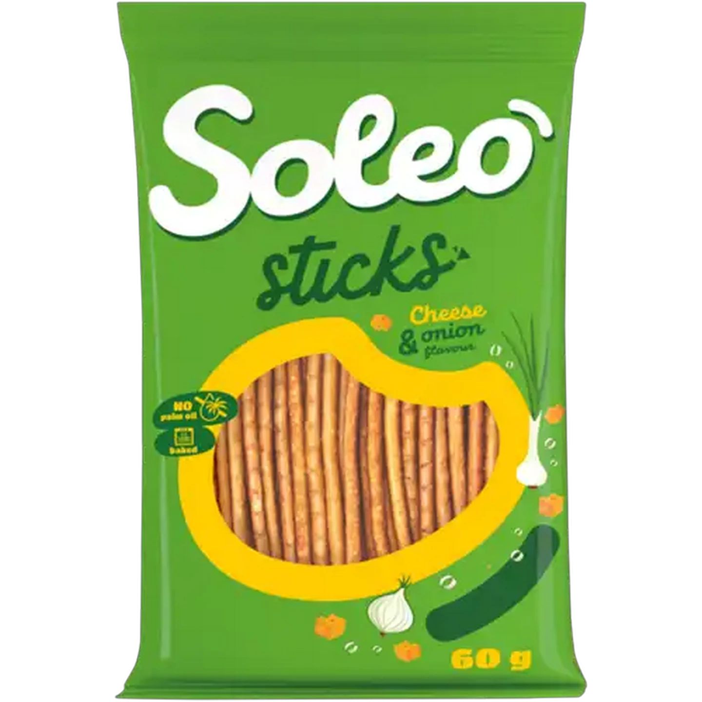Image of Soleo Cheese & Onion Flavour Pretzel Sticks 60g