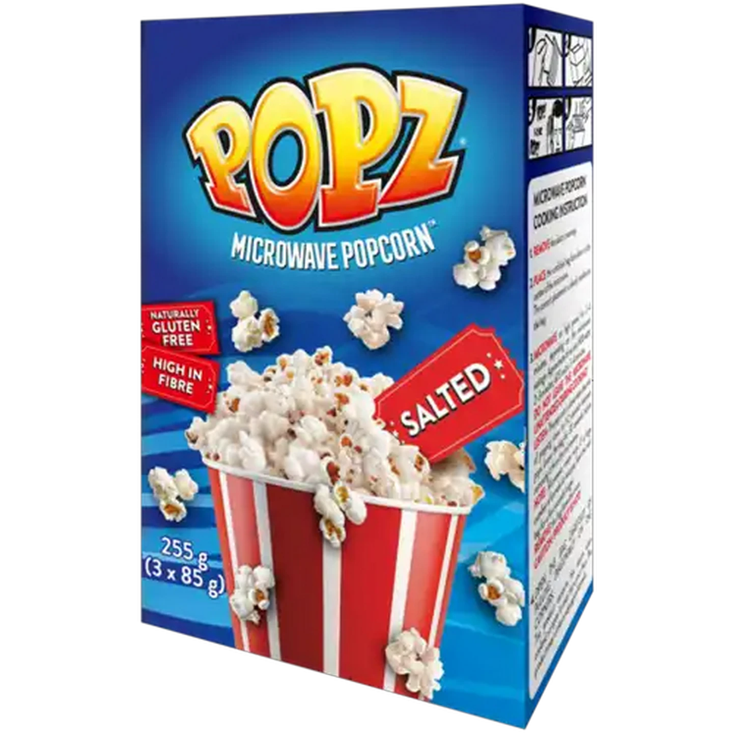 Image of Popz Gluten Free Salted Microwave Popcorn 3 x 85g