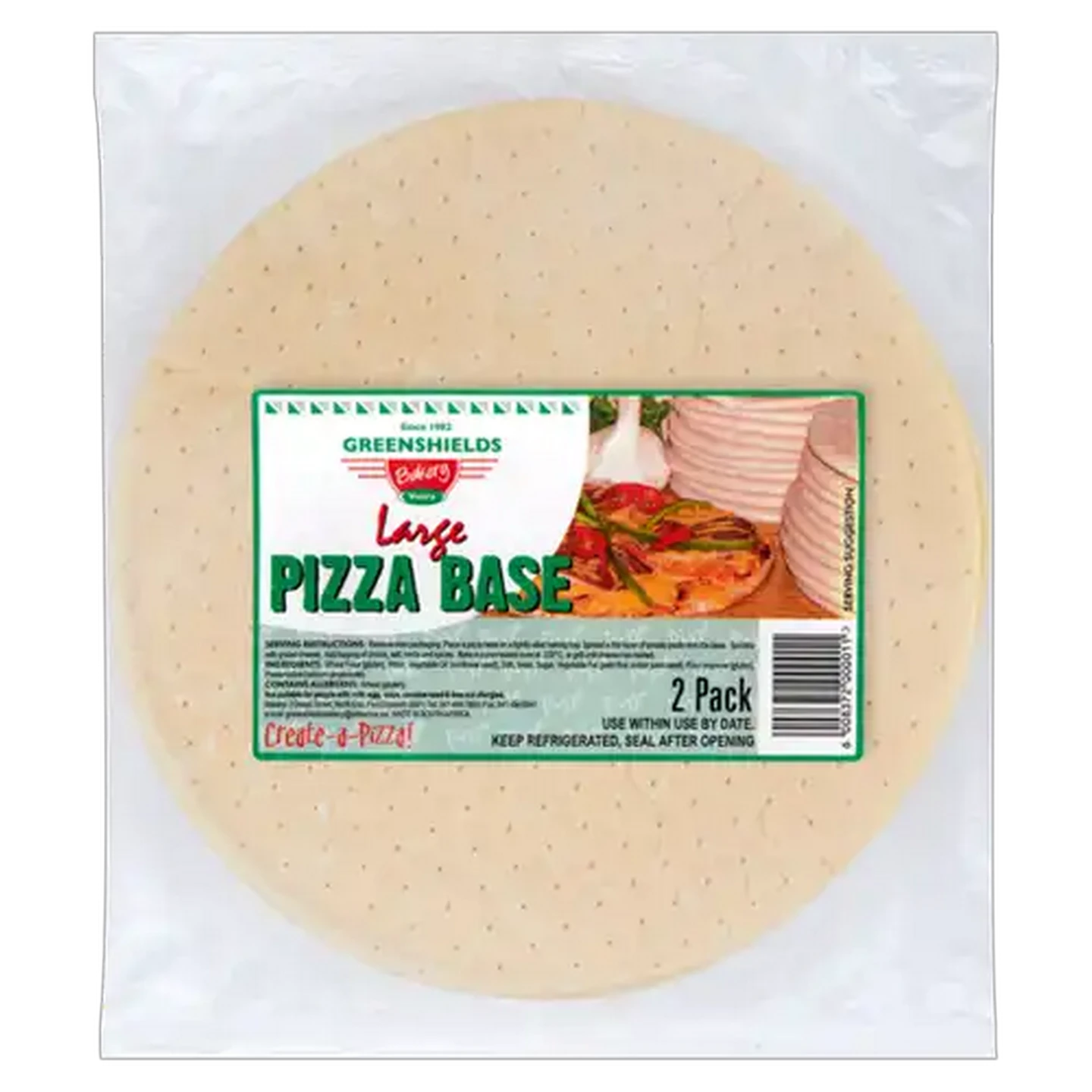 Image of Greenshields Bakery Large Pizza Base 2 Pack