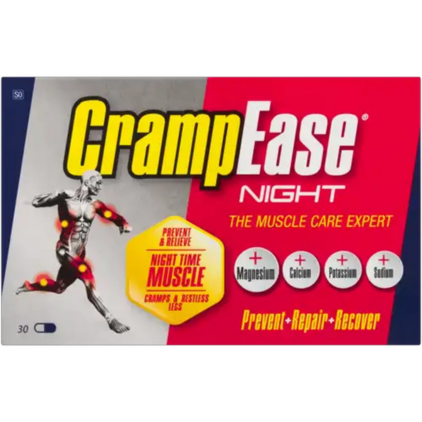 Image of CrampEase Night Muscle Cramp Relief Capsules 30 Pack