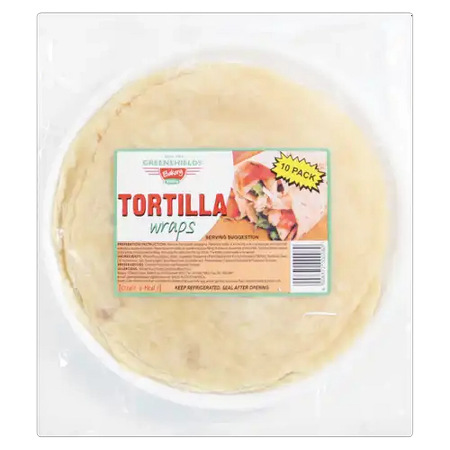 Image of Greenshields Bakery Tortilla Wraps 10 Pack