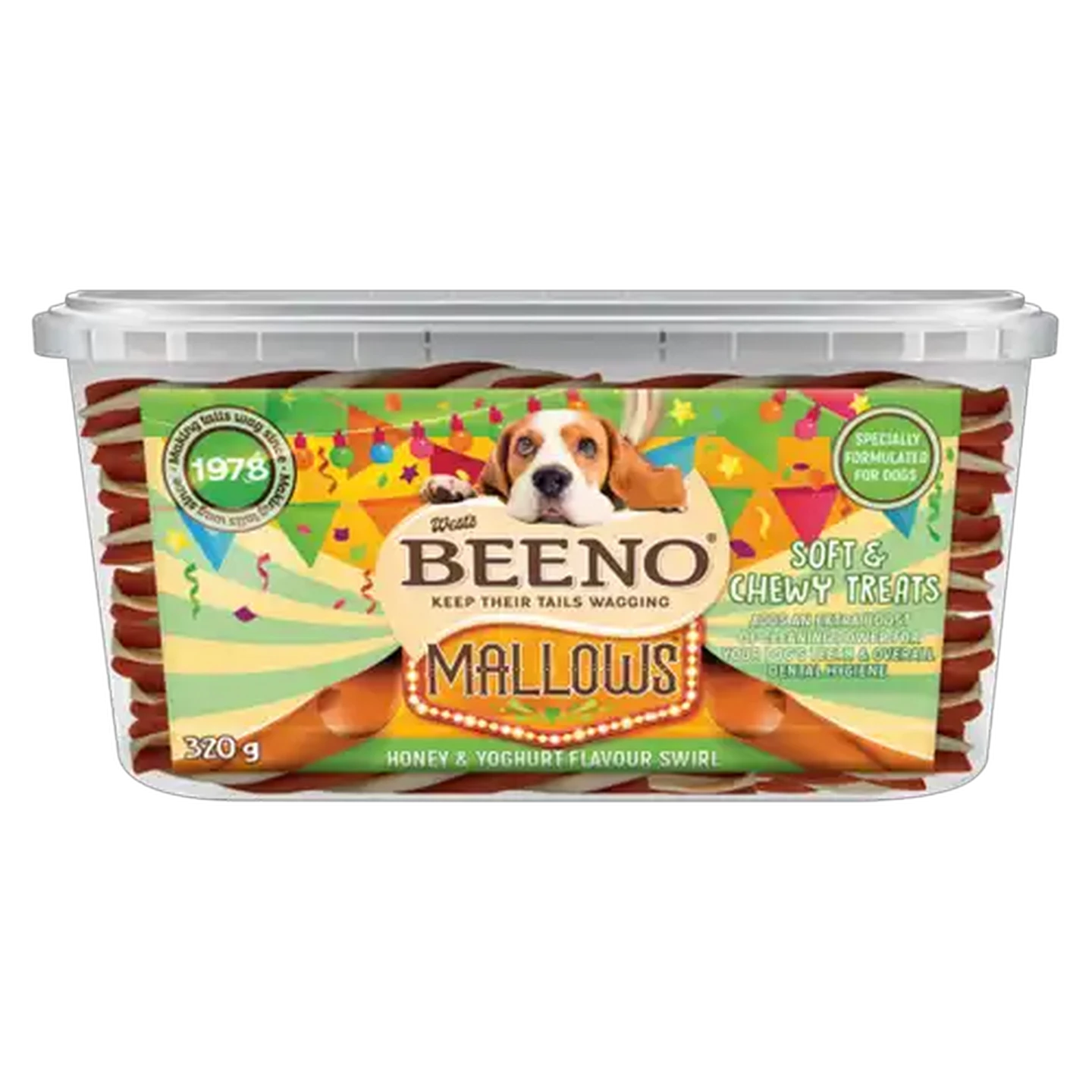 Image of BEENO Honey & Yoghurt Flavoured Mallows Dog Treats 320g