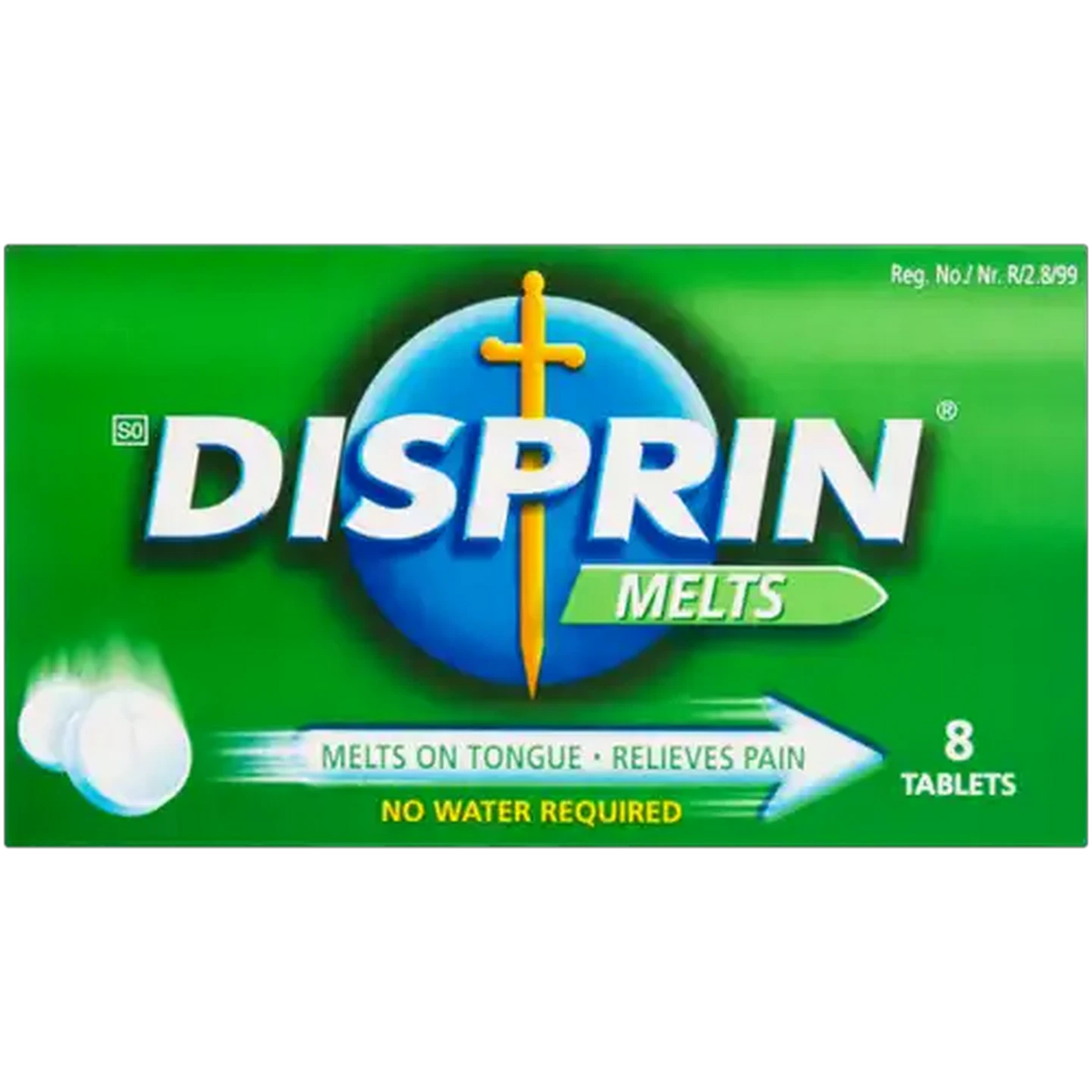 Image of Disprin Melts Pain Relief Tablets 8 Pack