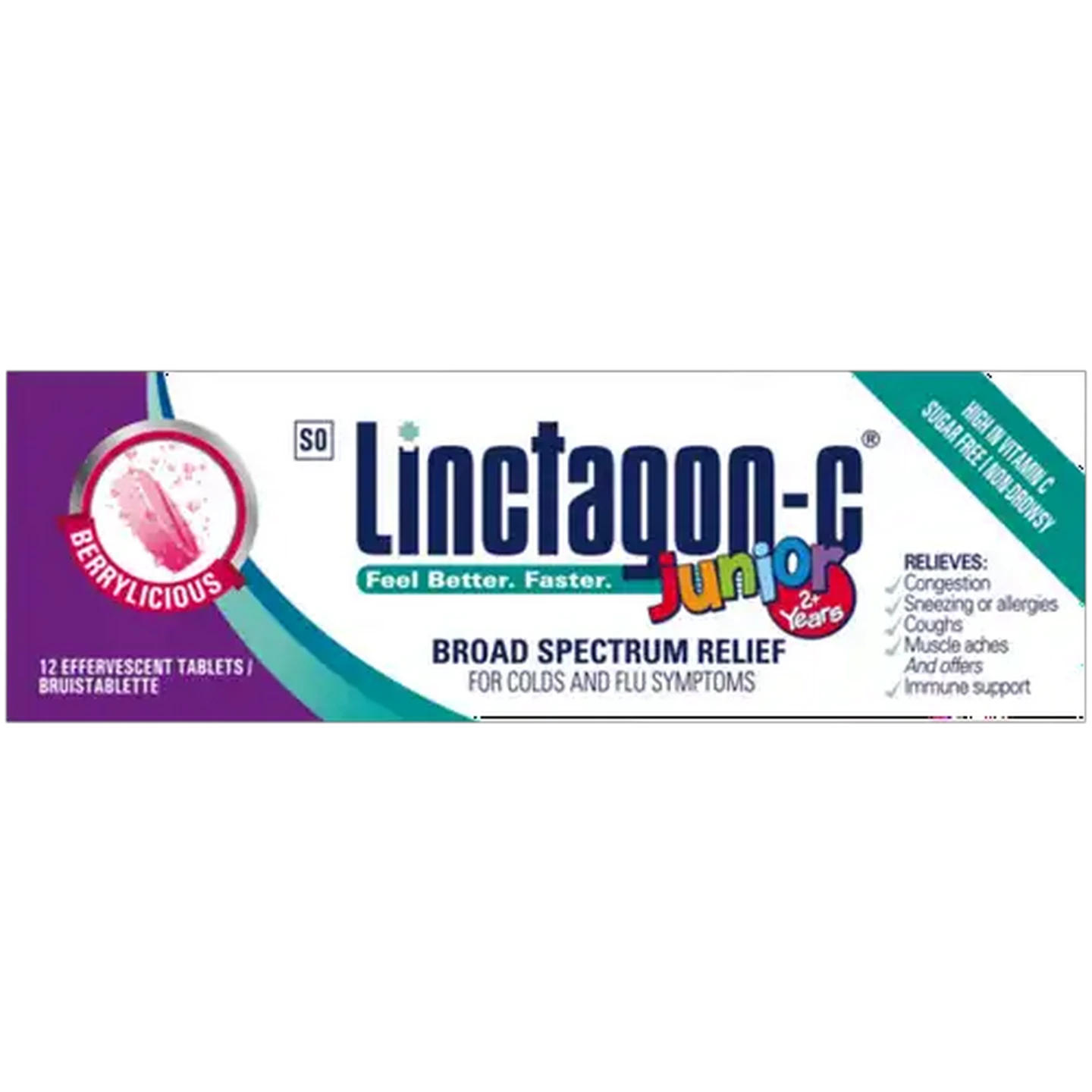 Image of Linctagon-C Junior Berrylicious Effervescent Tablets 12 Pack
