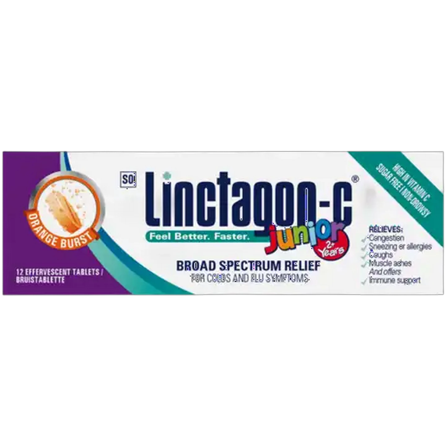 Image of Linctagon-C Junior Orange Burst Effervescent Tablets 12 Pack