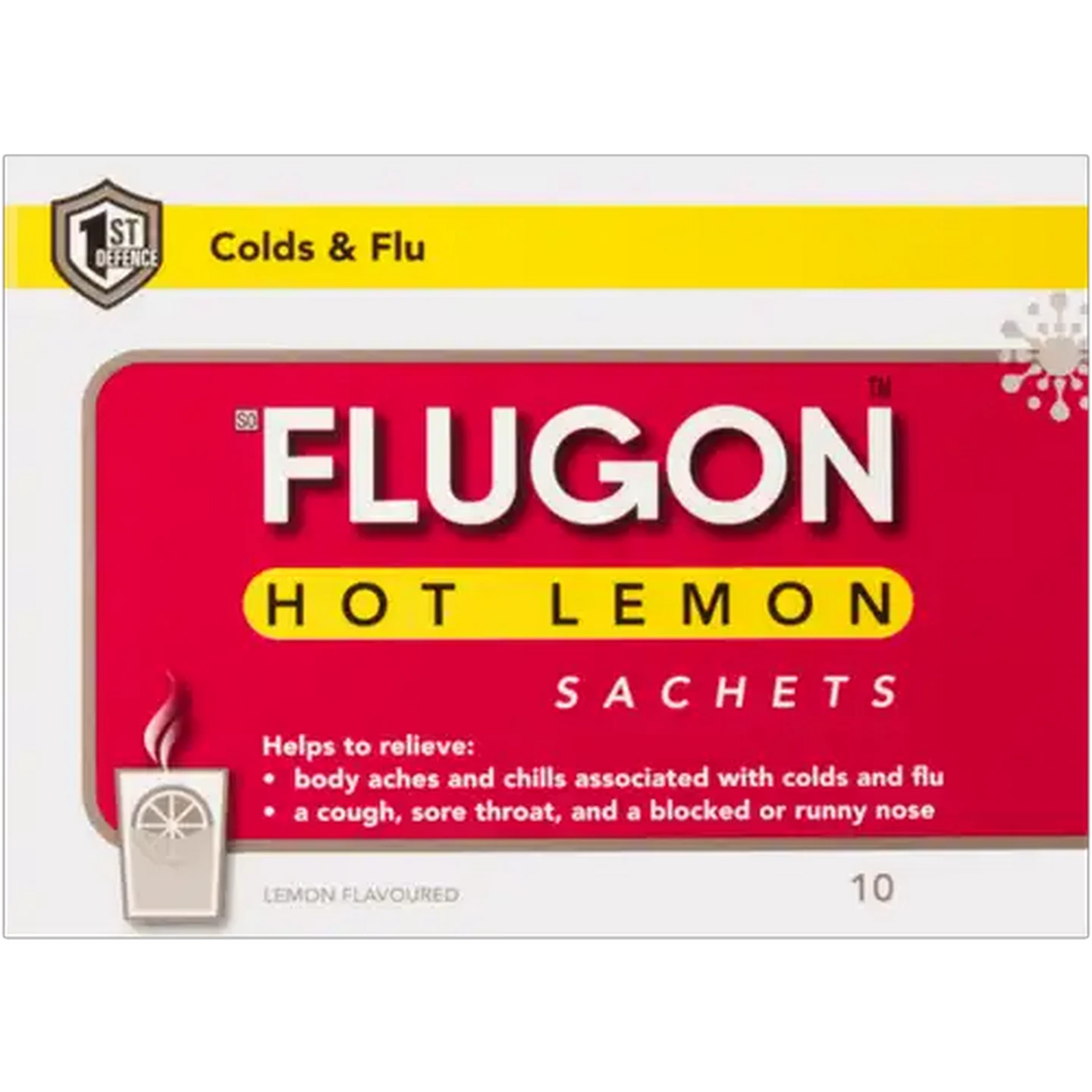 Image of Flugon Hot Lemon Flu Remedy 10 Sachets