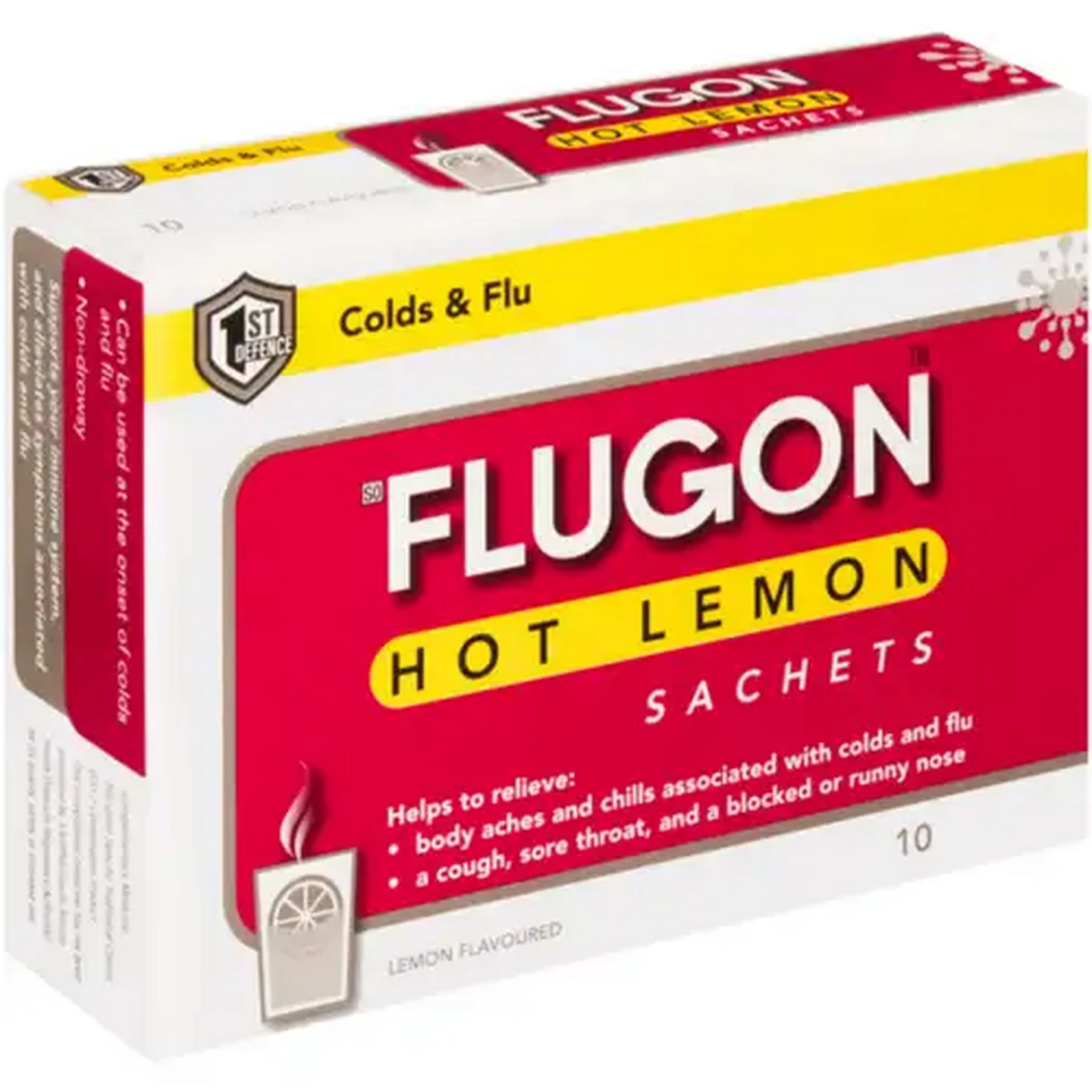Image of Flugon Hot Lemon Flu Remedy 10 Sachets