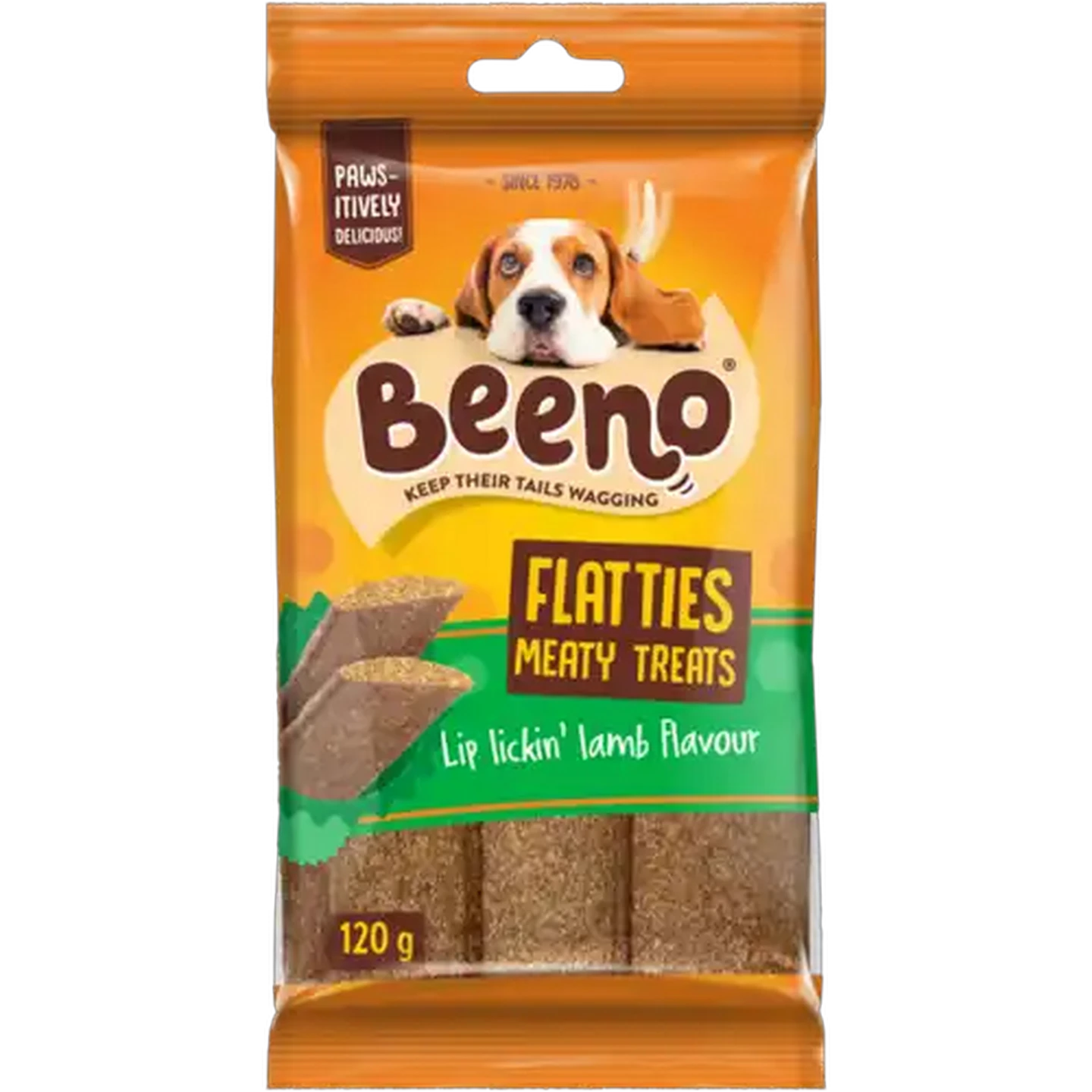 Image of BEENO Flatties Lip Lickin' Lamb Flavour Meaty Treats 120g