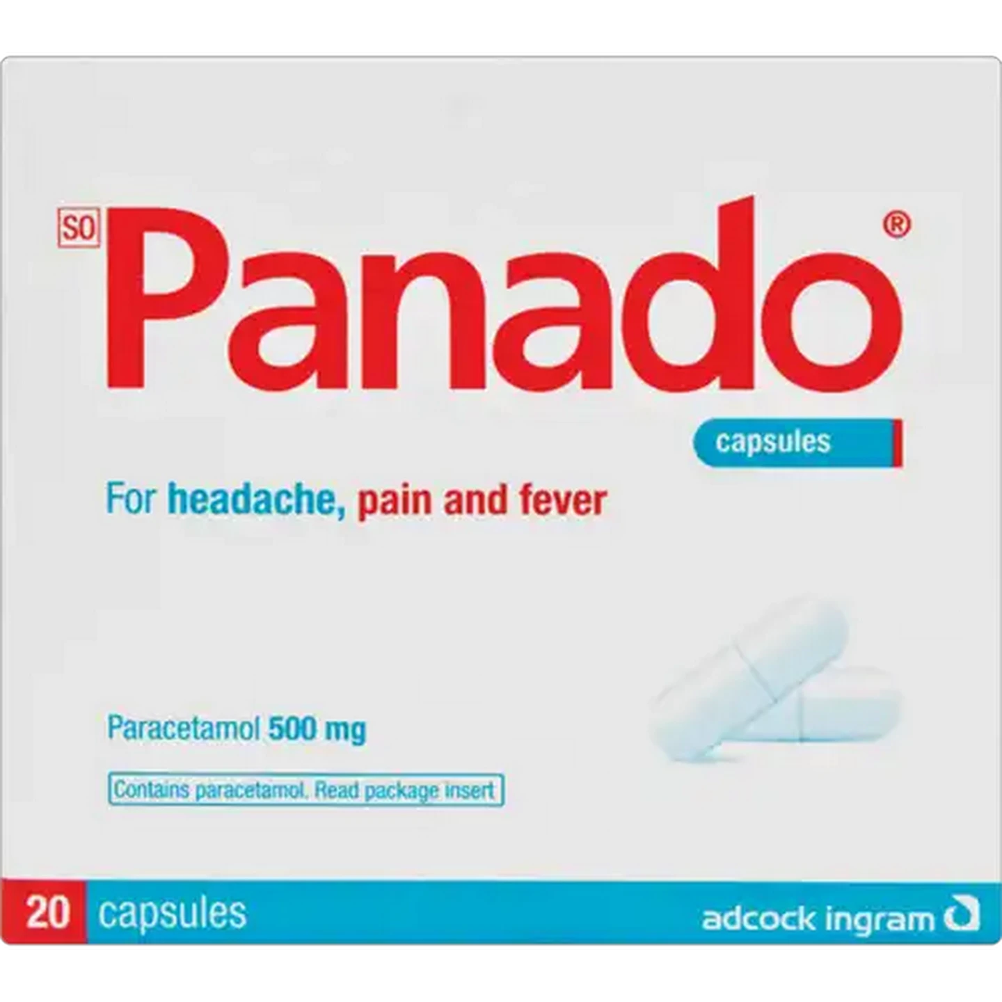 Image of Panado Pain Relief Capsules 20 Pack