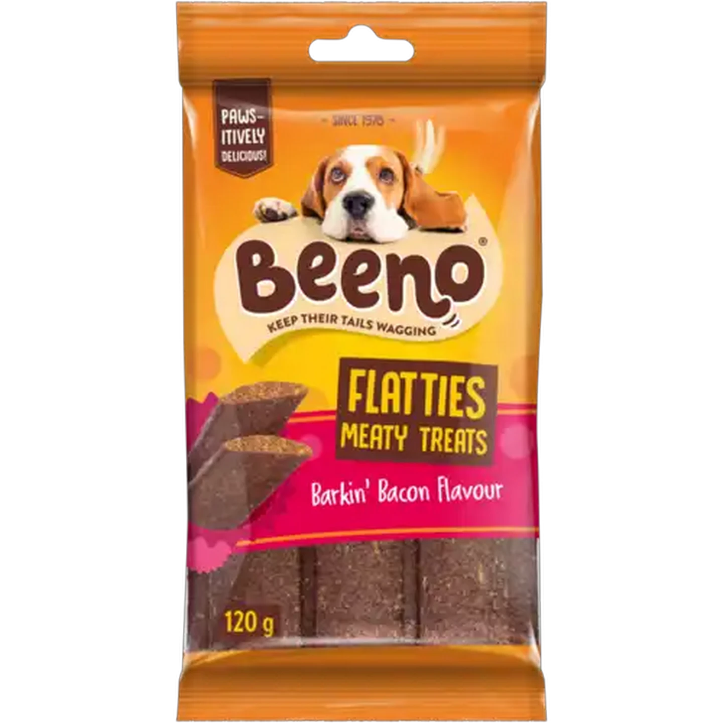 Image of Beeno Flat Smoked Bacon Dog Treats 120g