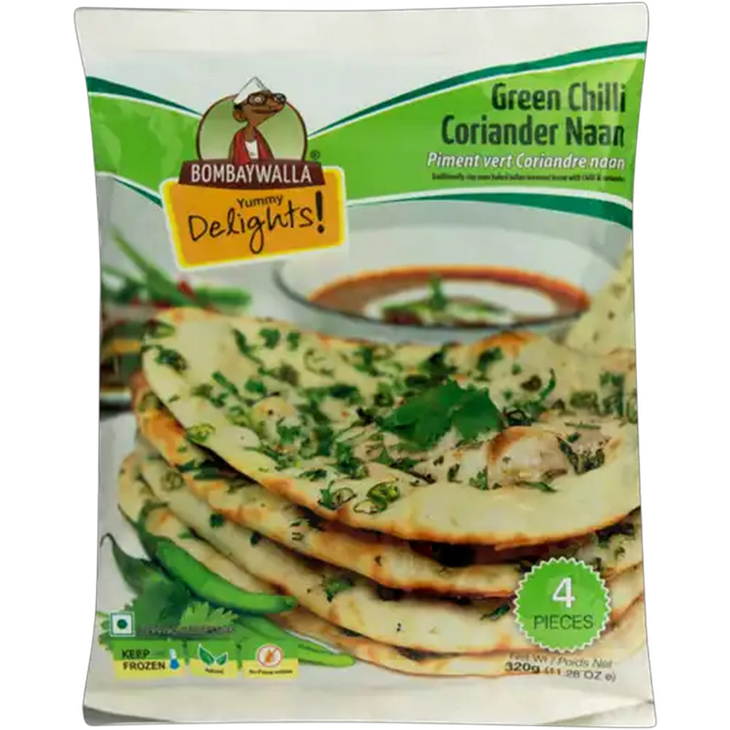 Image of Yummy Delights Green Chilli Coriander Naan 320g