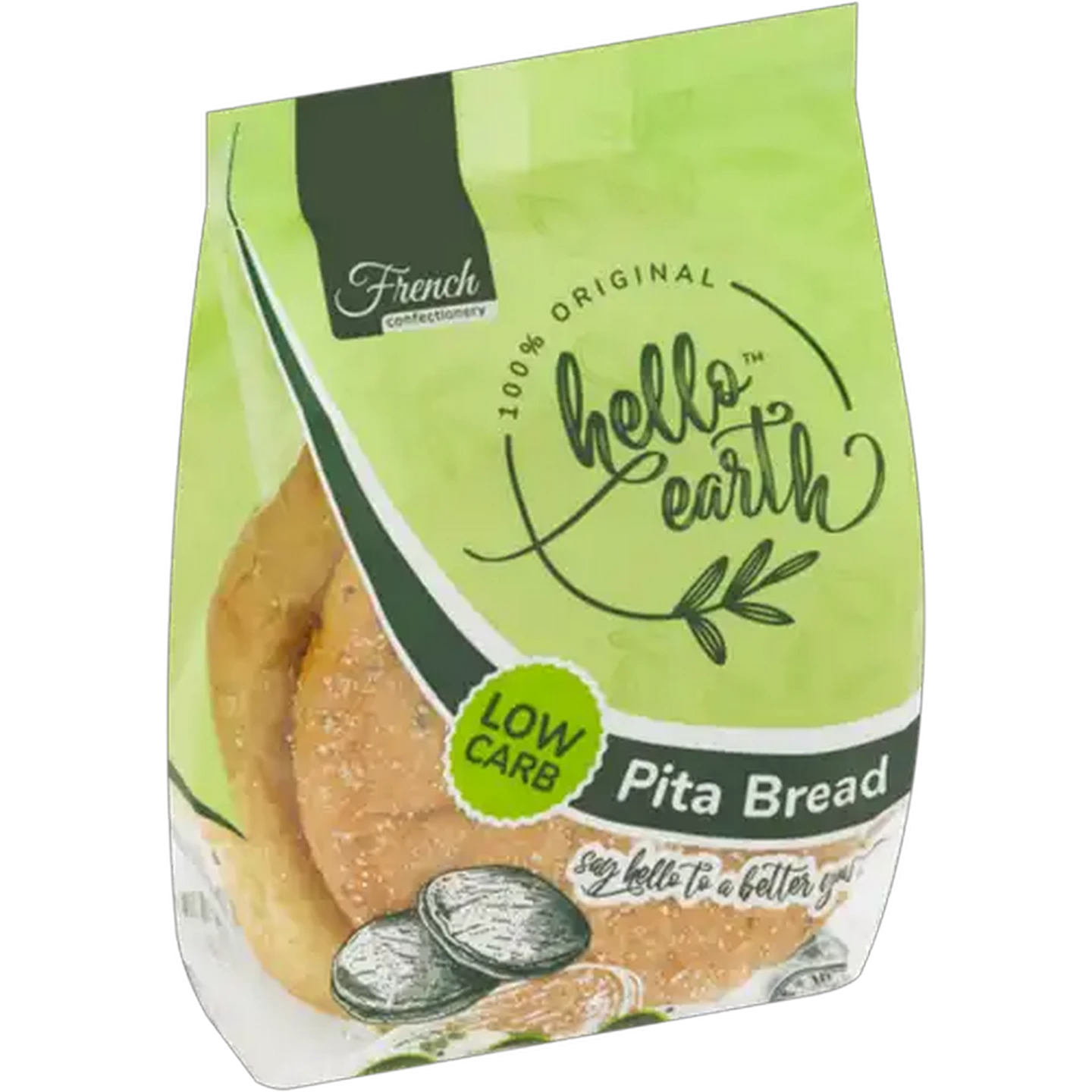 Image of French Confectionery Hello Earth Low Carb Pita Bread 3 Pack
