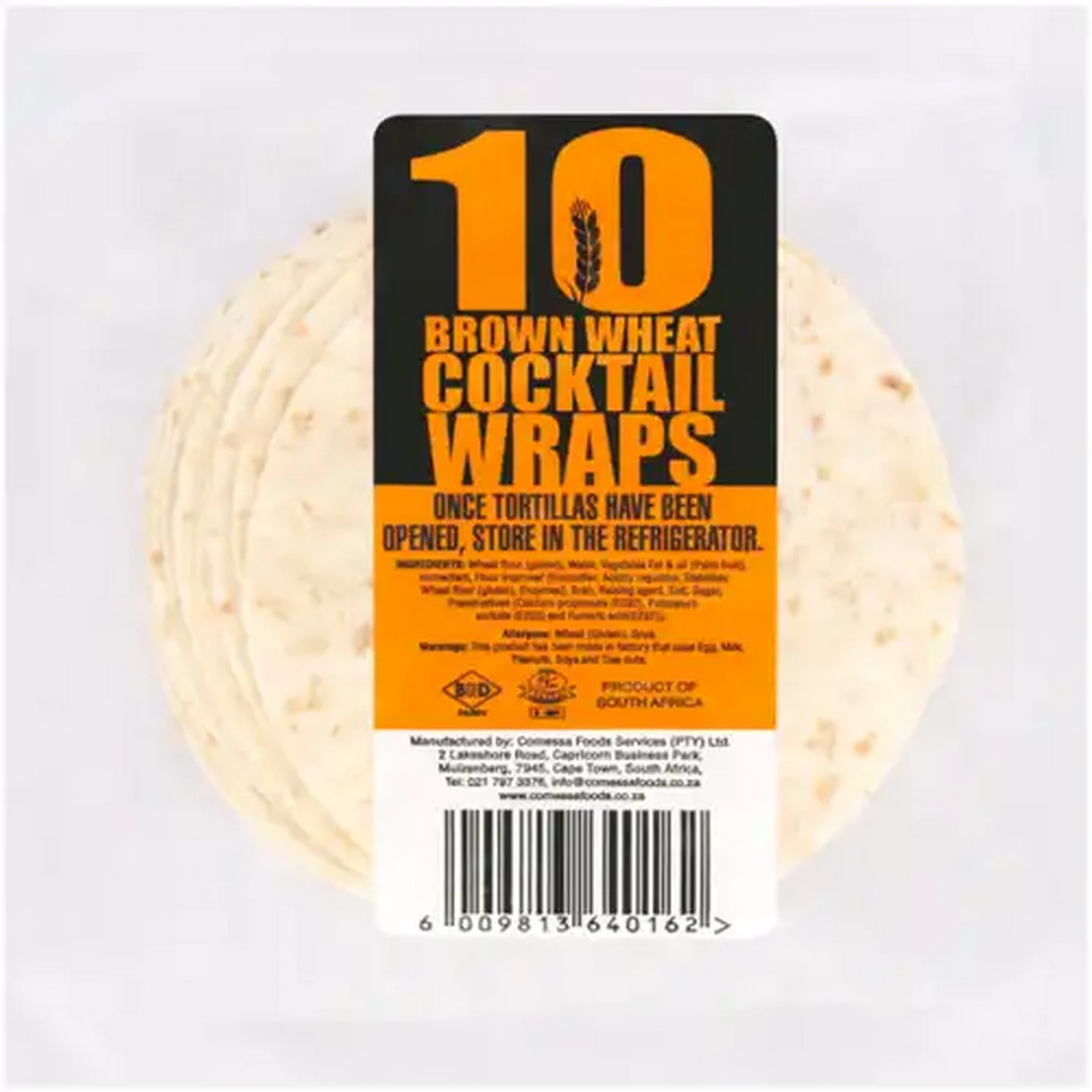Image of Brown Wheat Cocktail Wraps 10  Pack