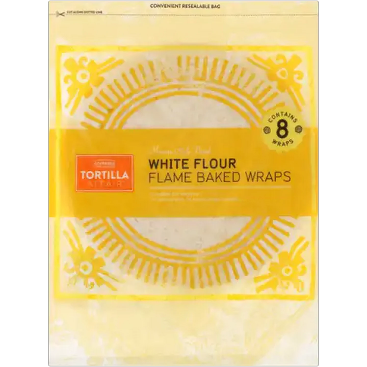 Image of Tortilla Affair White Flour Flame Baked Wraps 8 Pack