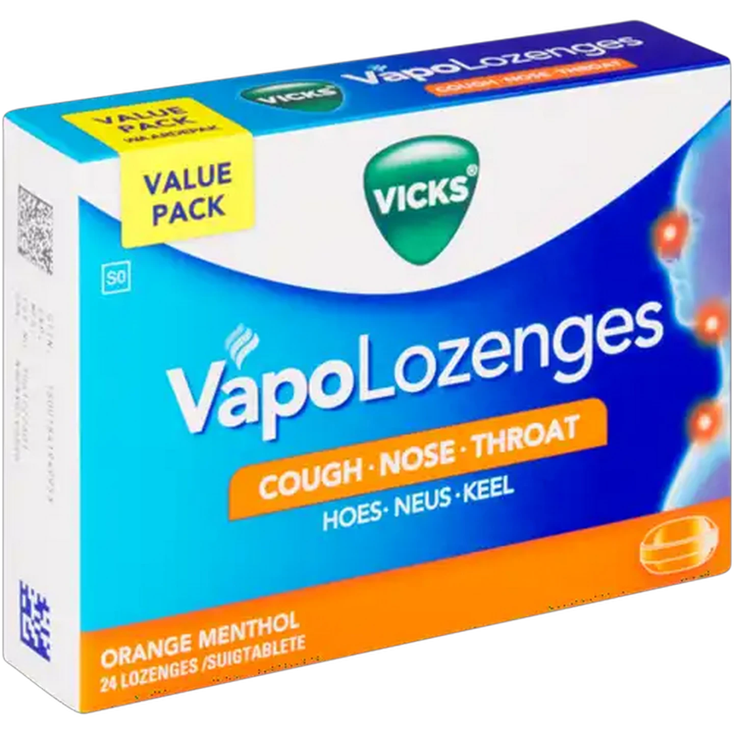 Image of Vicks Vapo Orange Menthol Lozenges 24 Pack