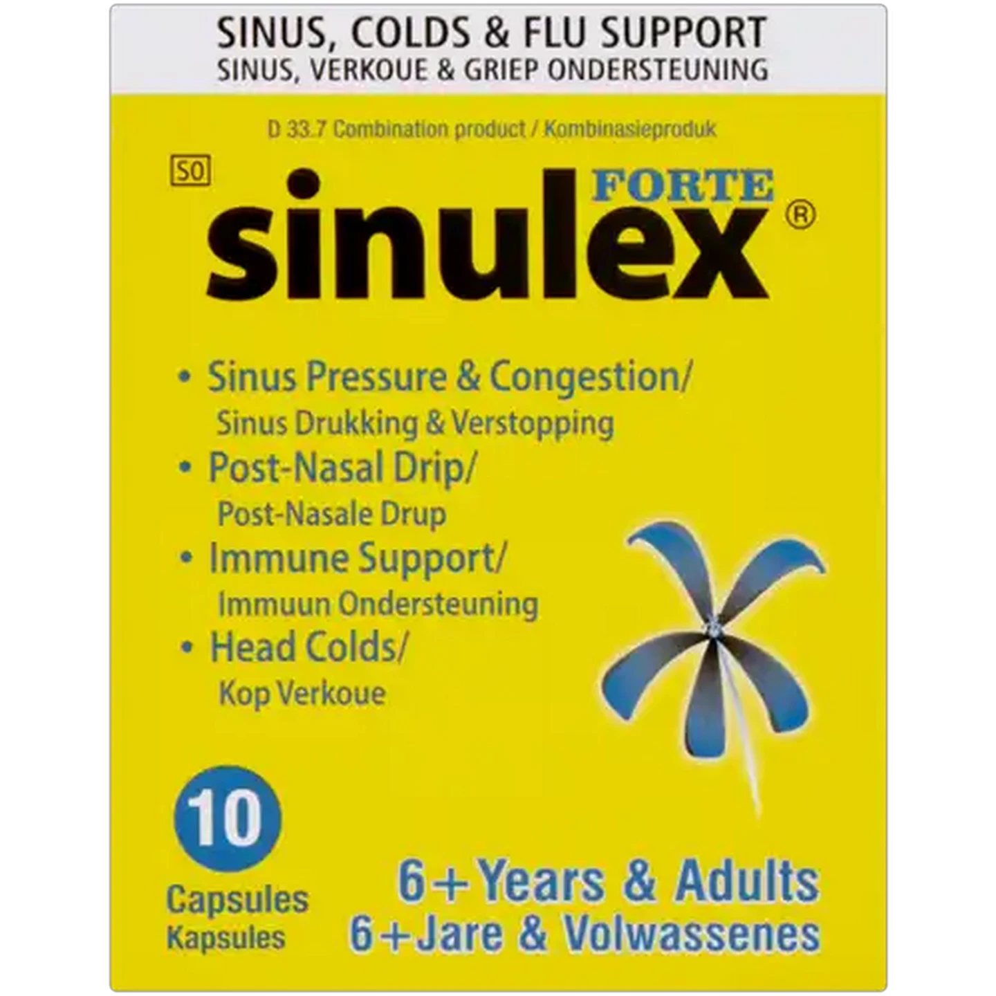 Image of Sinulex Forte Sinus, Colds & Flu Support Capsules 10 Pack