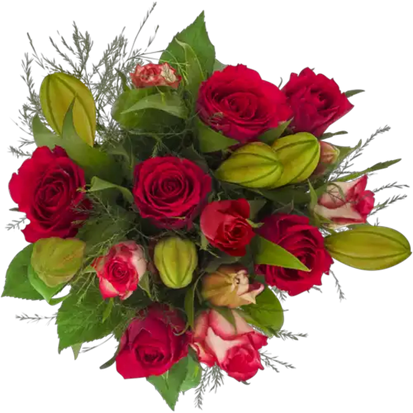 Image of Mother's Day Rose & Lily Bouquet (Vase Not Included) (Colour May Vary)