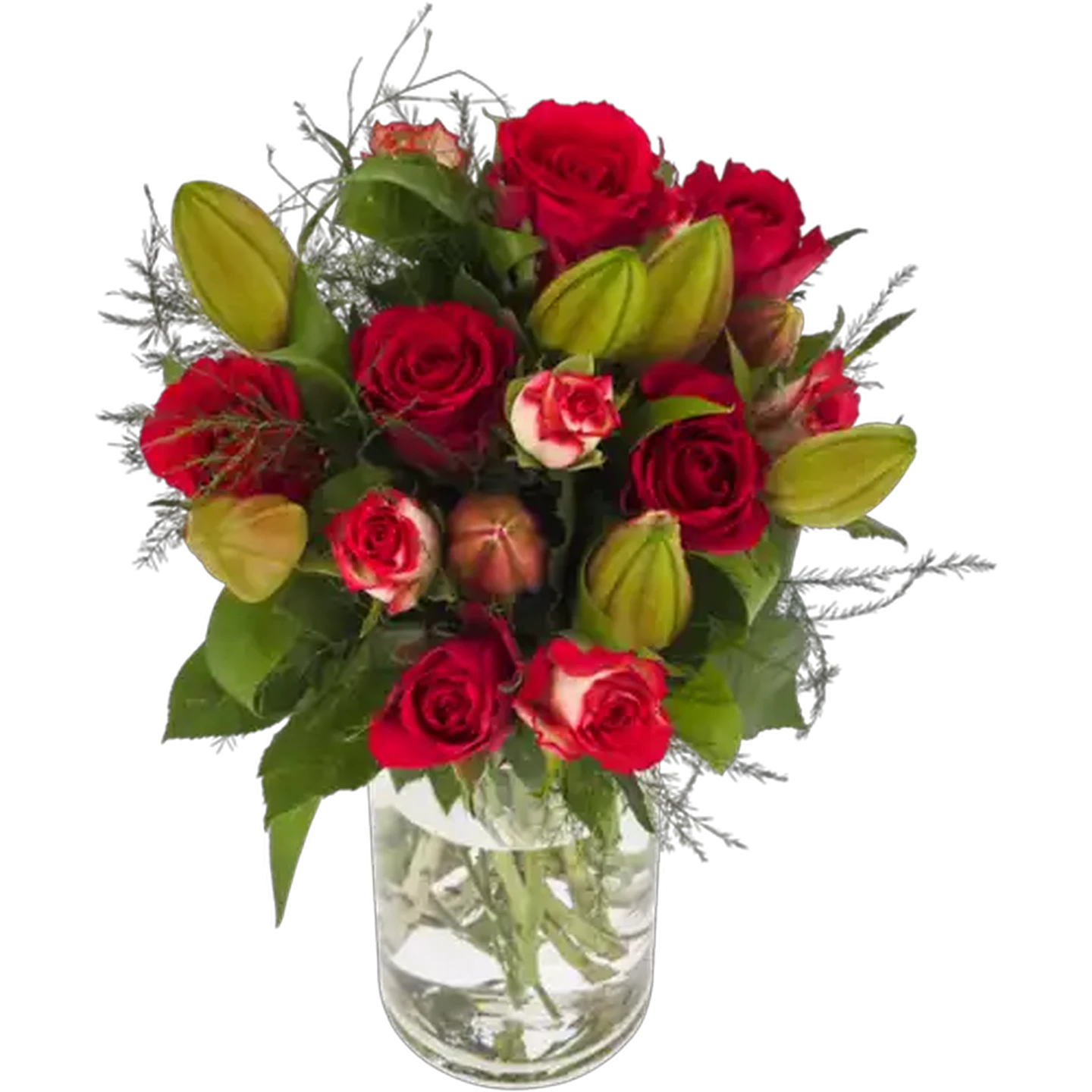 Image of Mother's Day Rose & Lily Bouquet (Vase Not Included) (Colour May Vary)